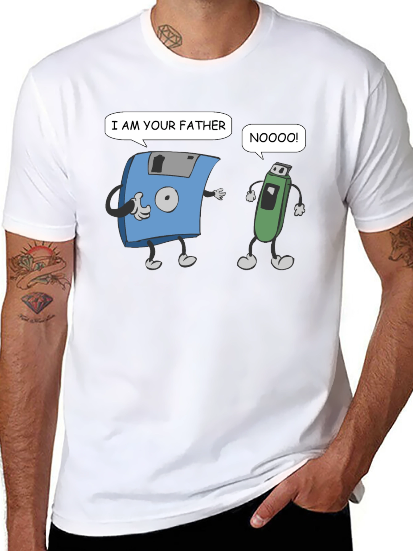 Funny Fathers Day T-Shirt: Retro Tech Humor