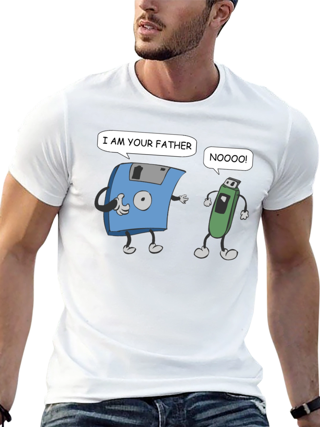 Funny Fathers Day T-Shirt: Retro Tech Humor