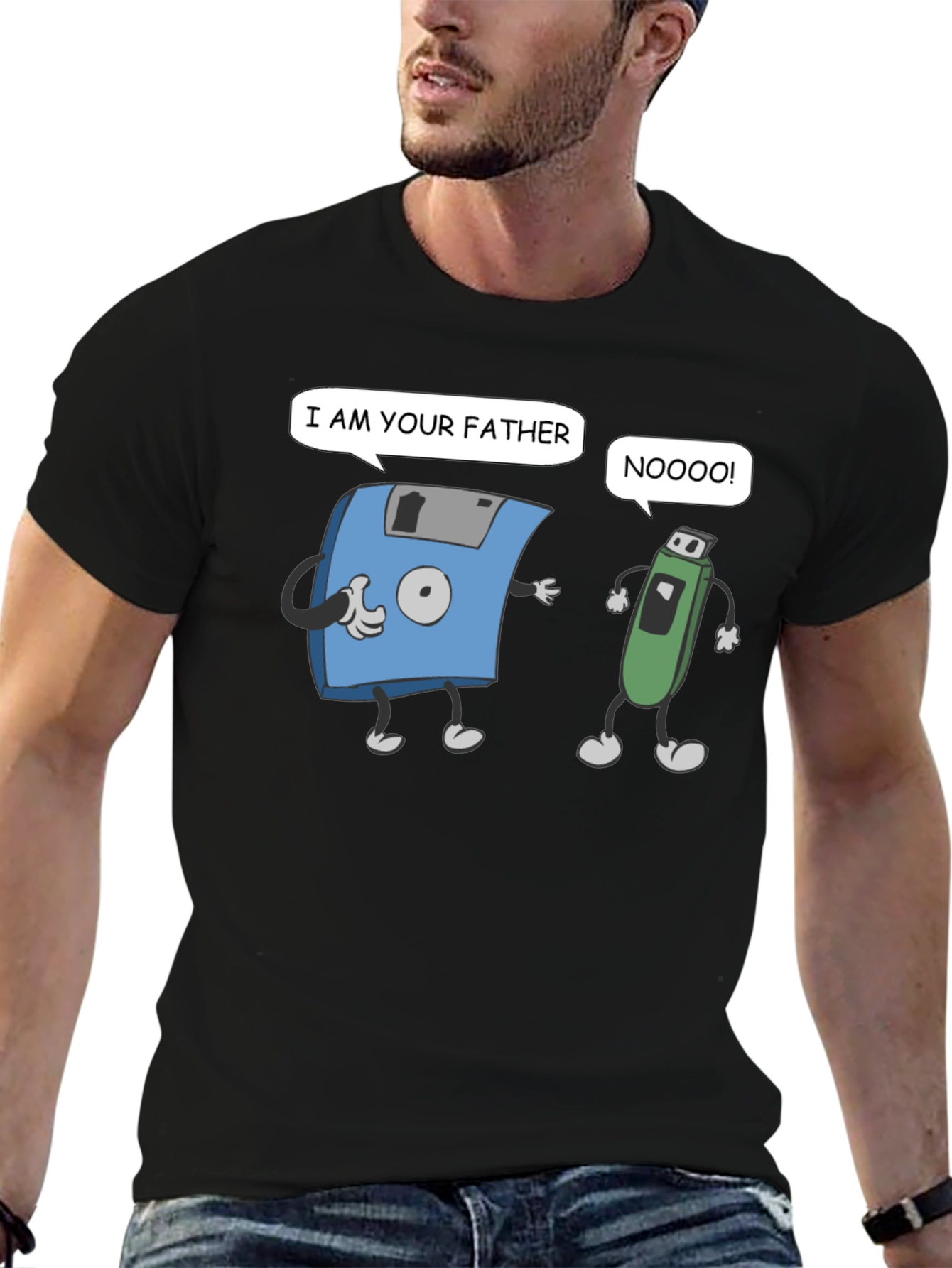 Funny Fathers Day T-Shirt: Retro Tech Humor