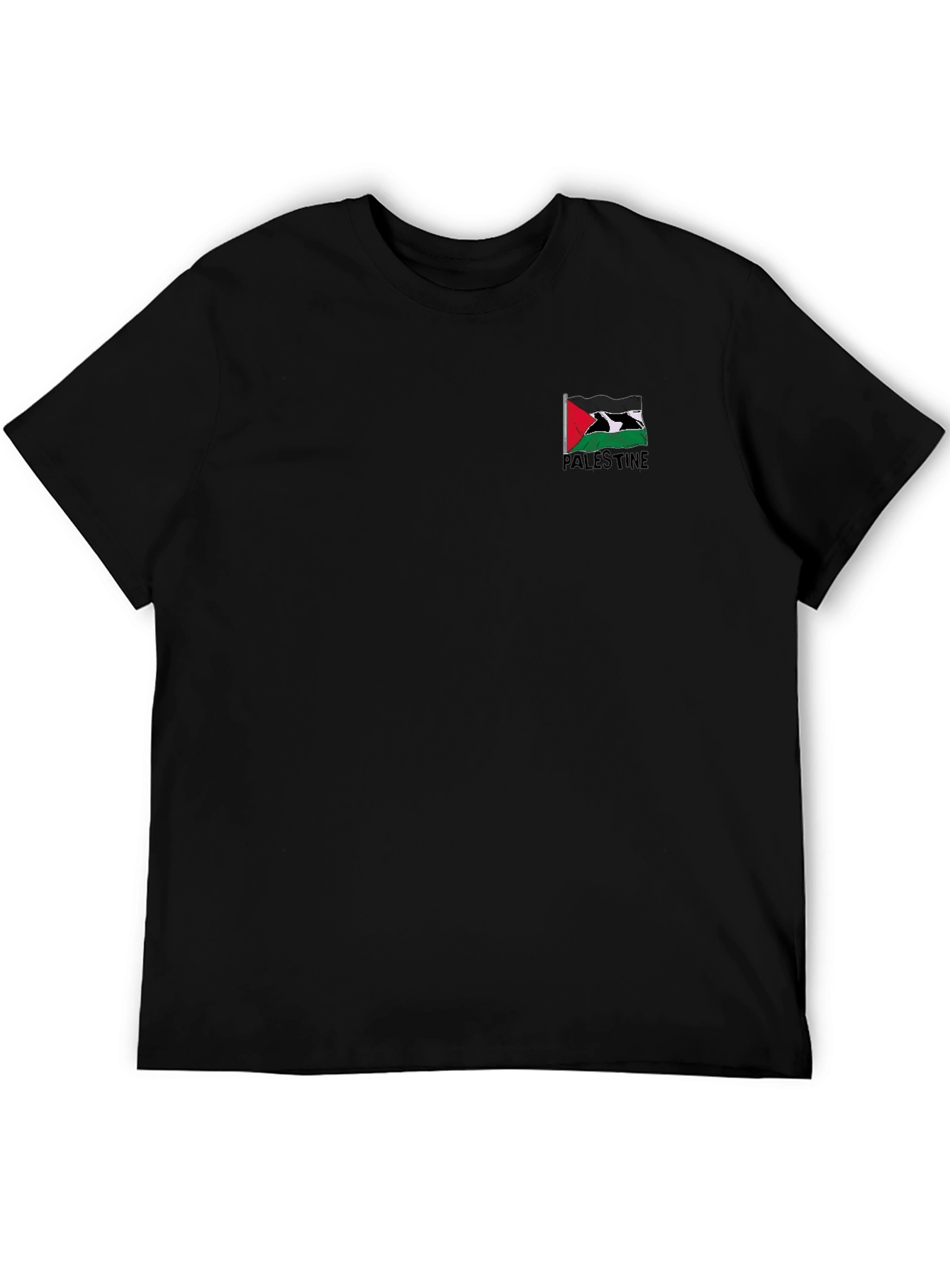 Palestine Flag Graphic Black T-Shirt