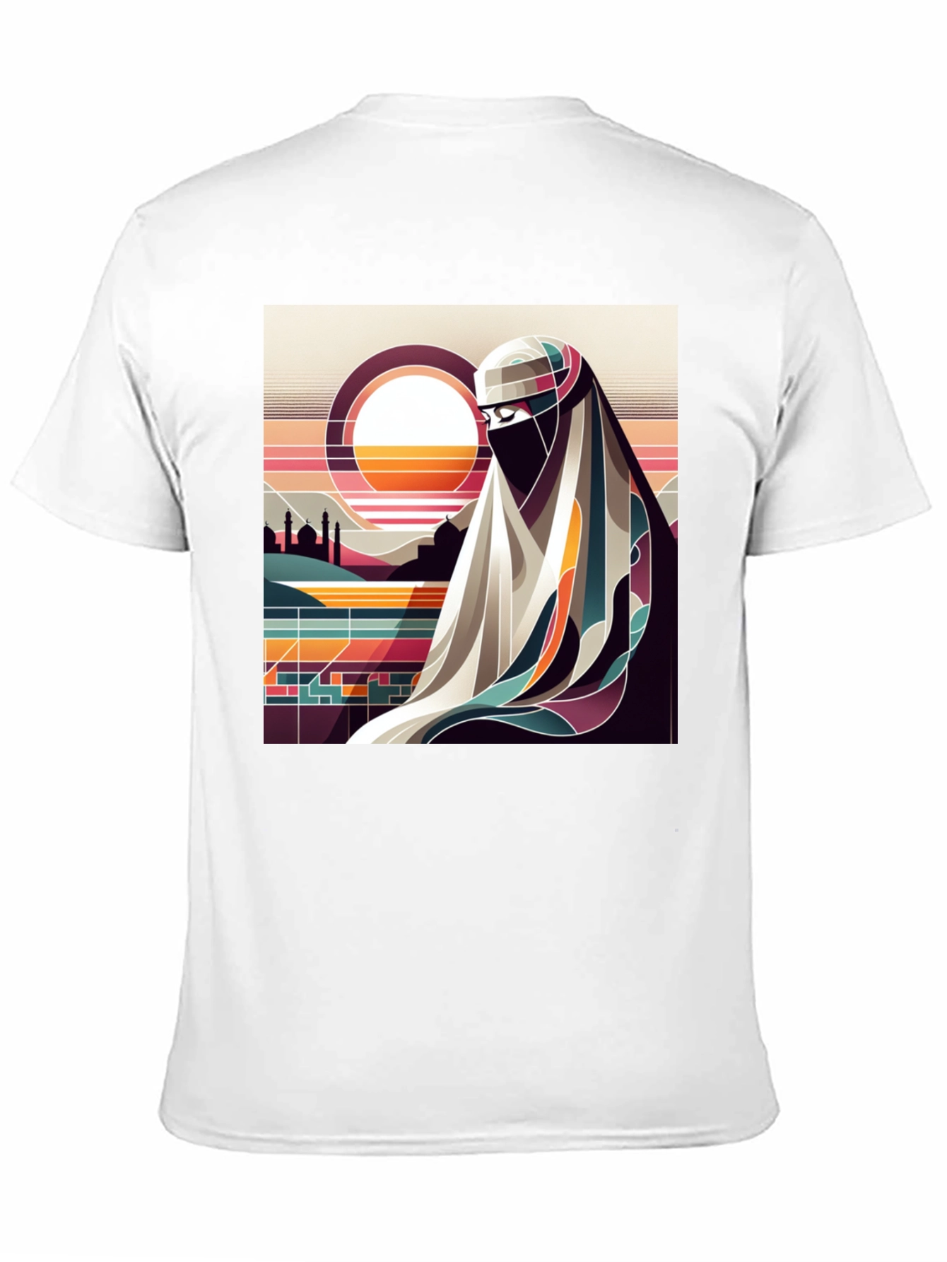 Abstract Niqab Art Graphic Tee - Unisex Black T-Shirt