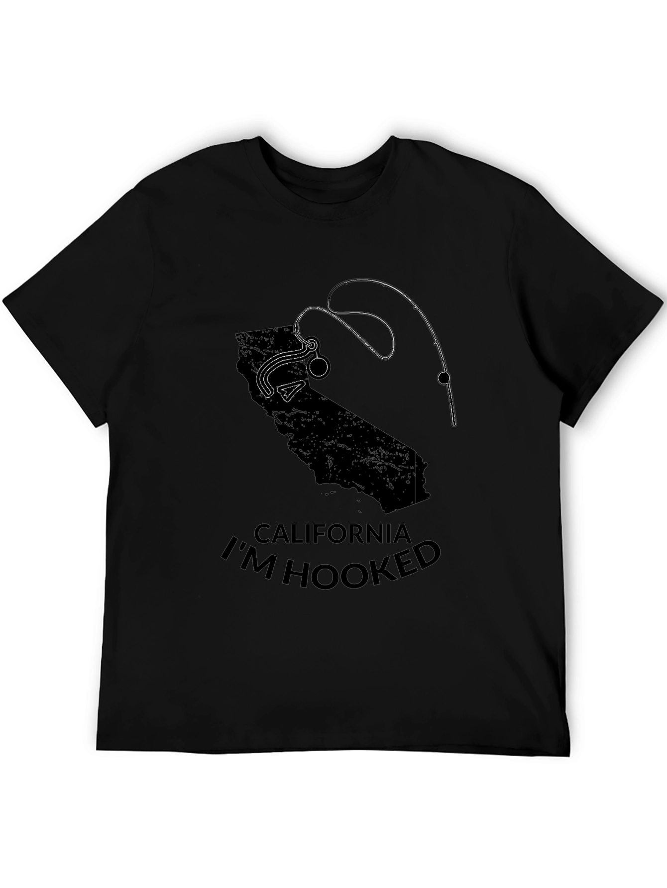 California Im Hooked Black T-Shirt