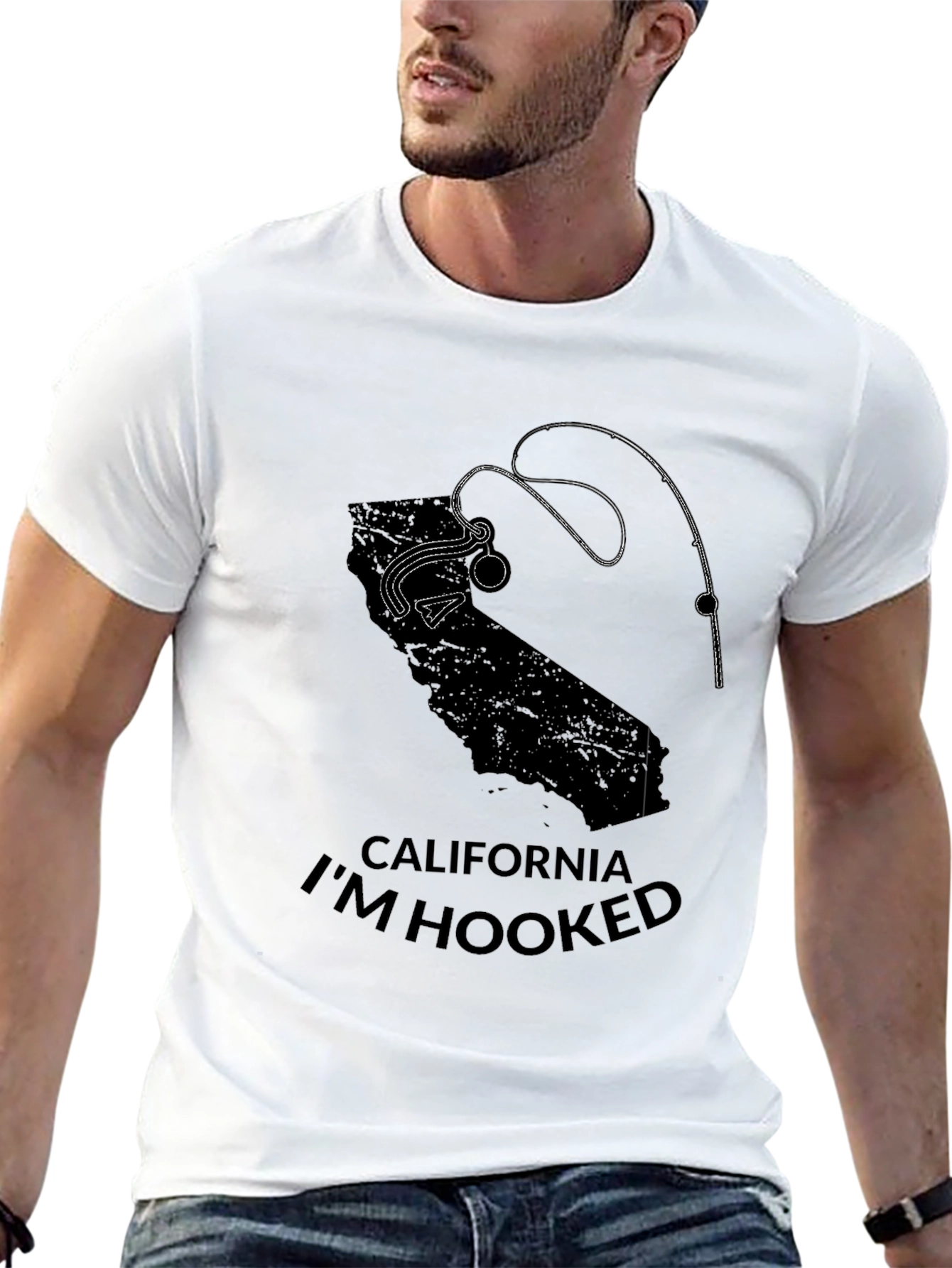 California Im Hooked Black T-Shirt
