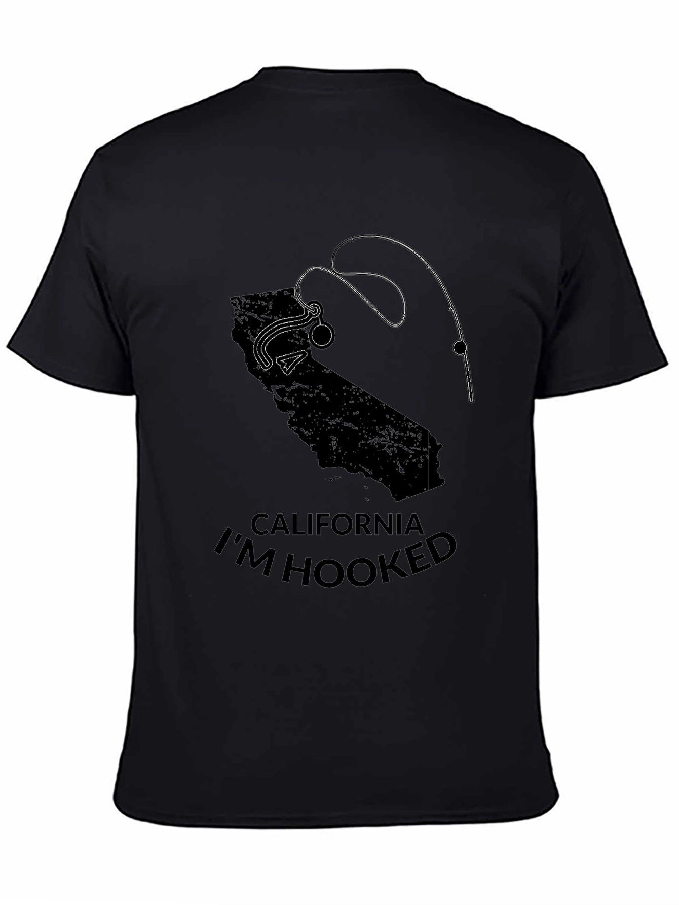 California Im Hooked Black T-Shirt