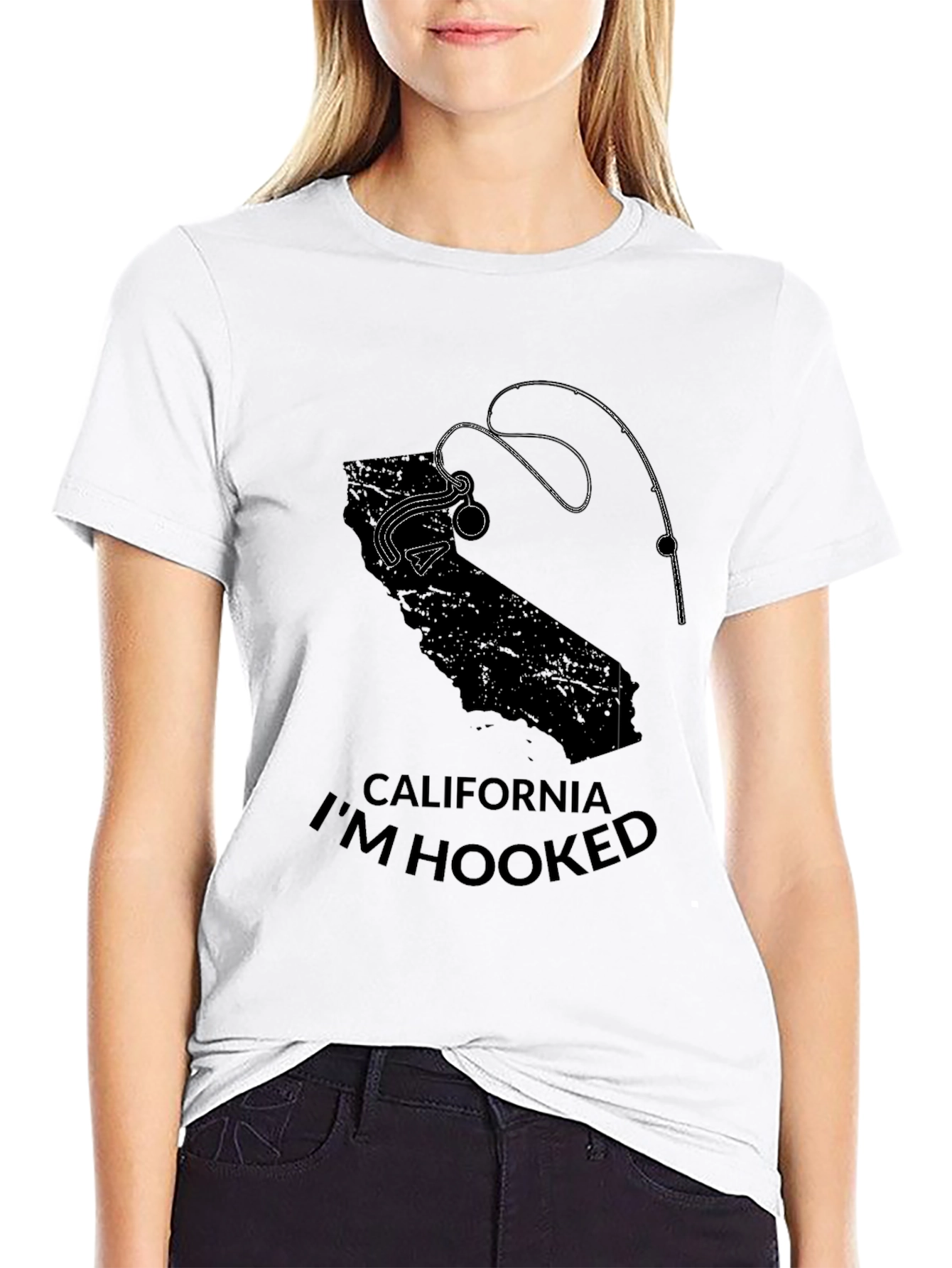 California Im Hooked Black T-Shirt