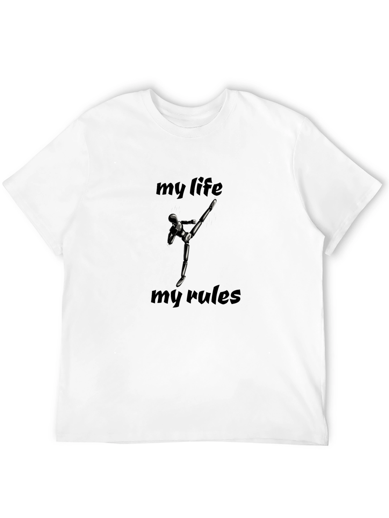 My Life My Rules Black Graphic T-Shirt