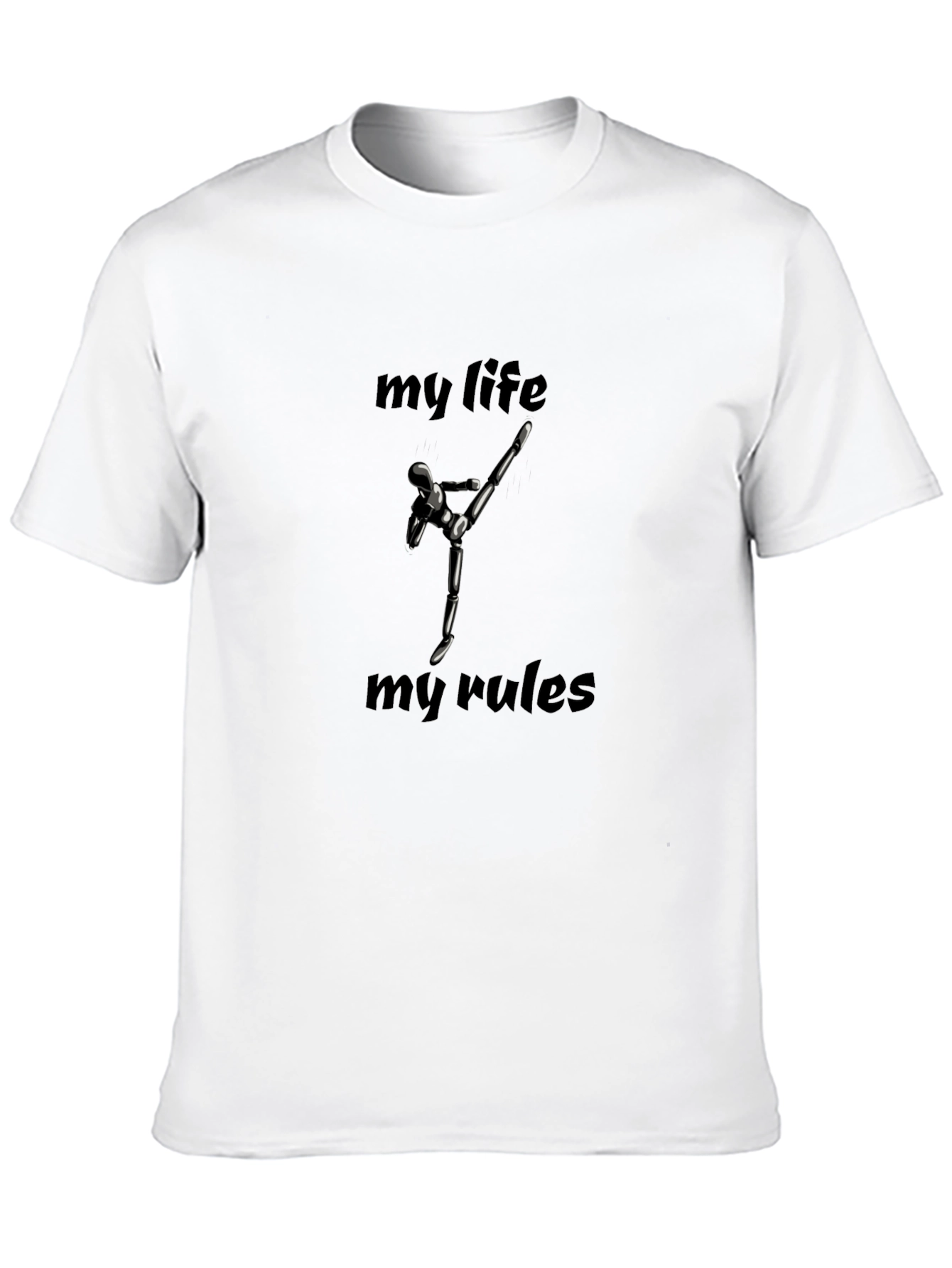 My Life My Rules Black Graphic T-Shirt