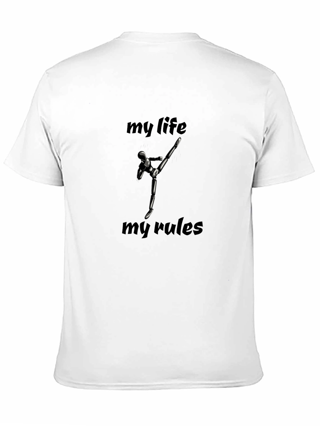 My Life My Rules Black Graphic T-Shirt