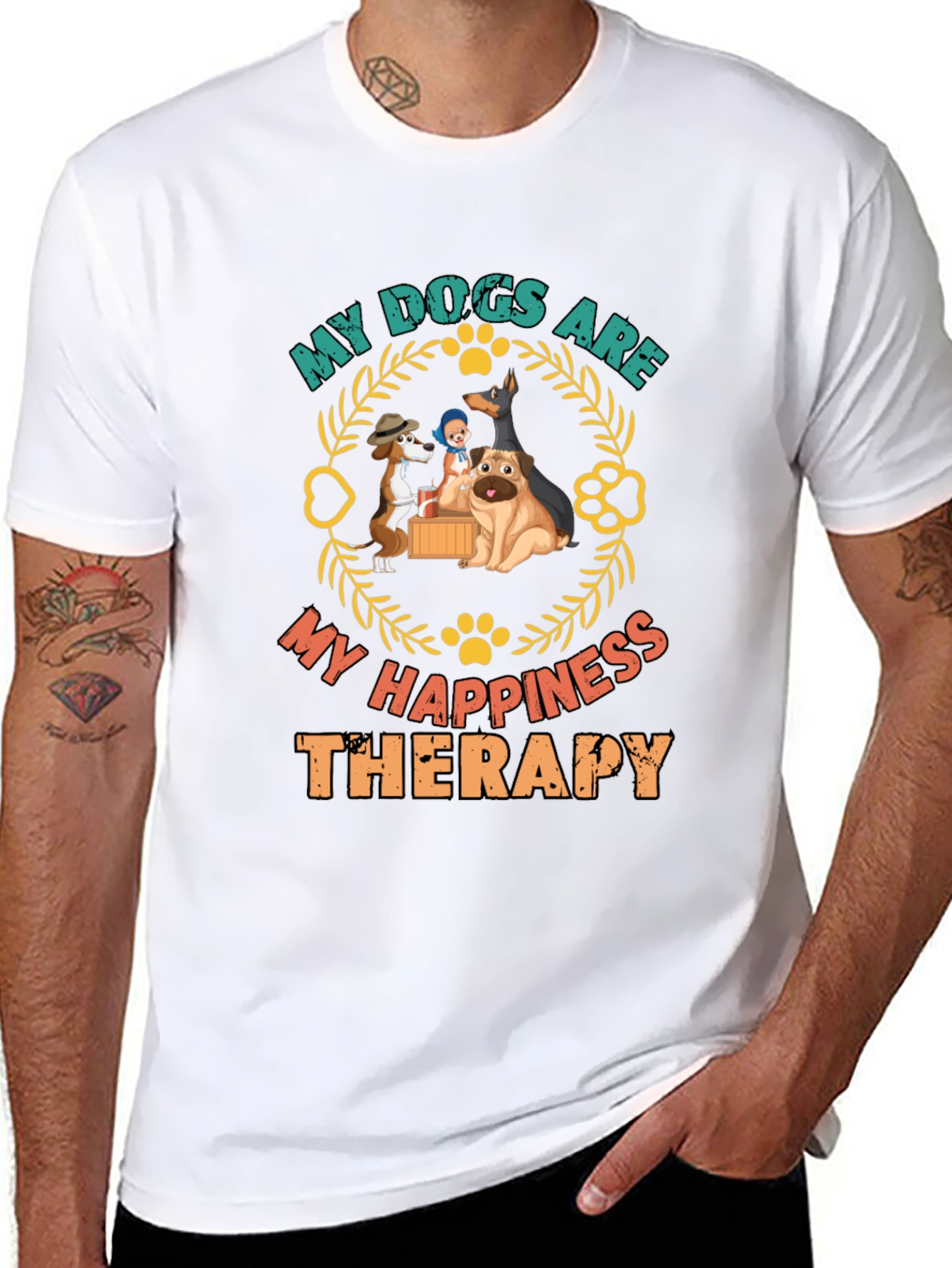 Dog Lover Tee: Happiness Therapy