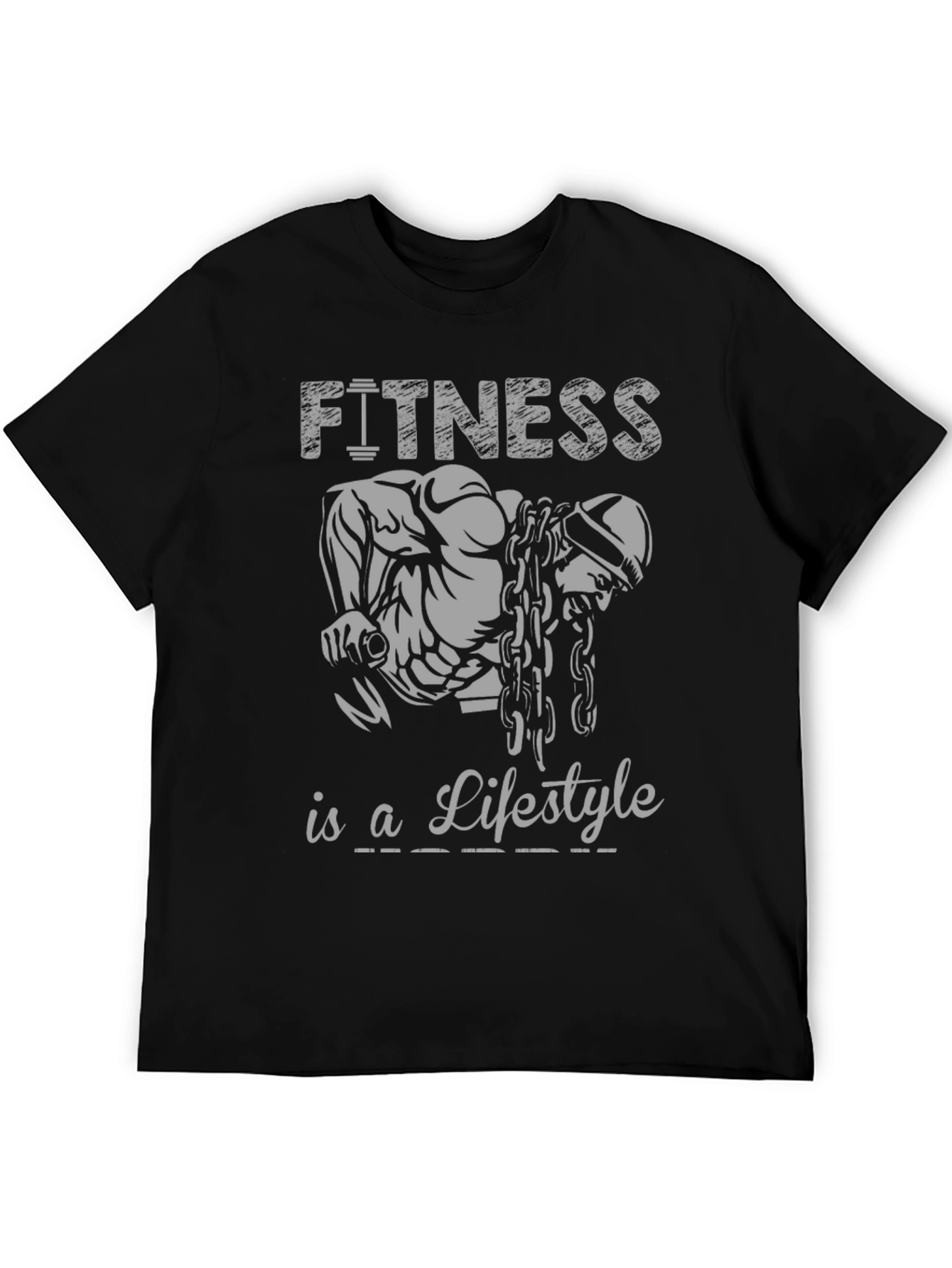 Fitness Lifestyle Graphic Tee - Black Cotton Shirt