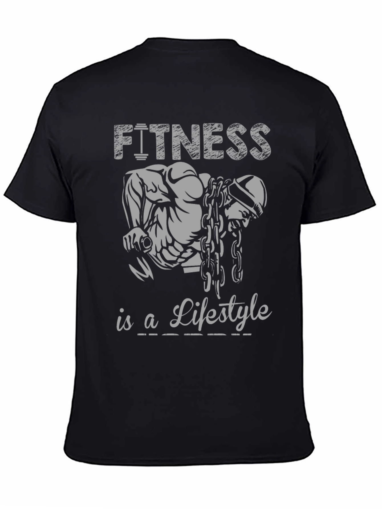 Fitness Lifestyle Graphic Tee - Black Cotton Shirt