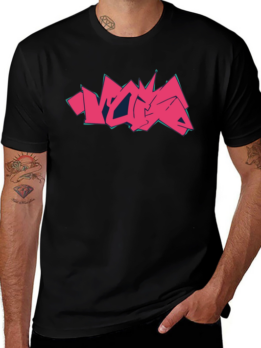 Graffiti Style Graphic Print Black T-Shirt