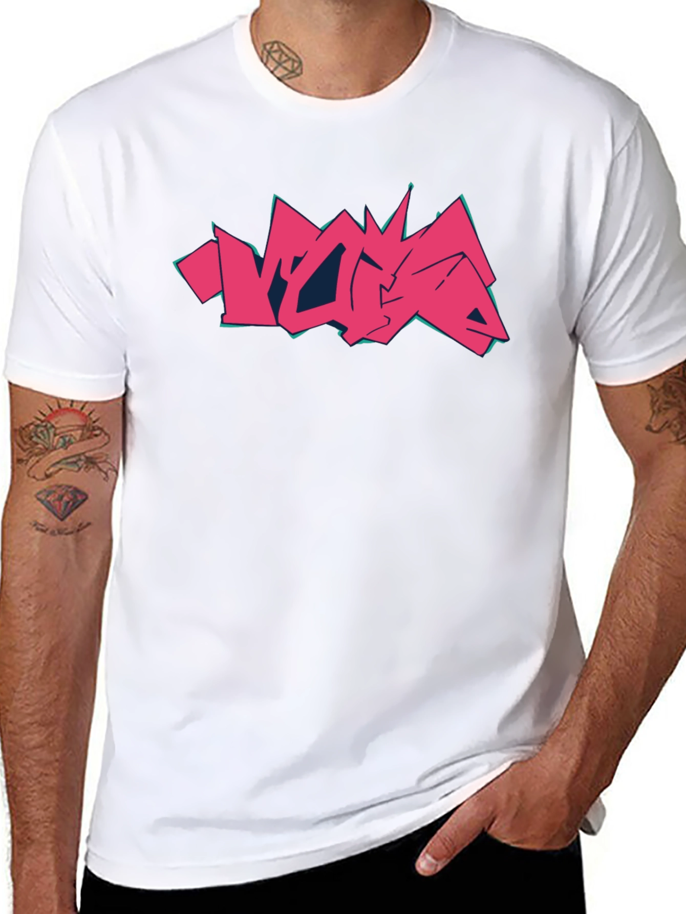 Graffiti Style Graphic Print Black T-Shirt