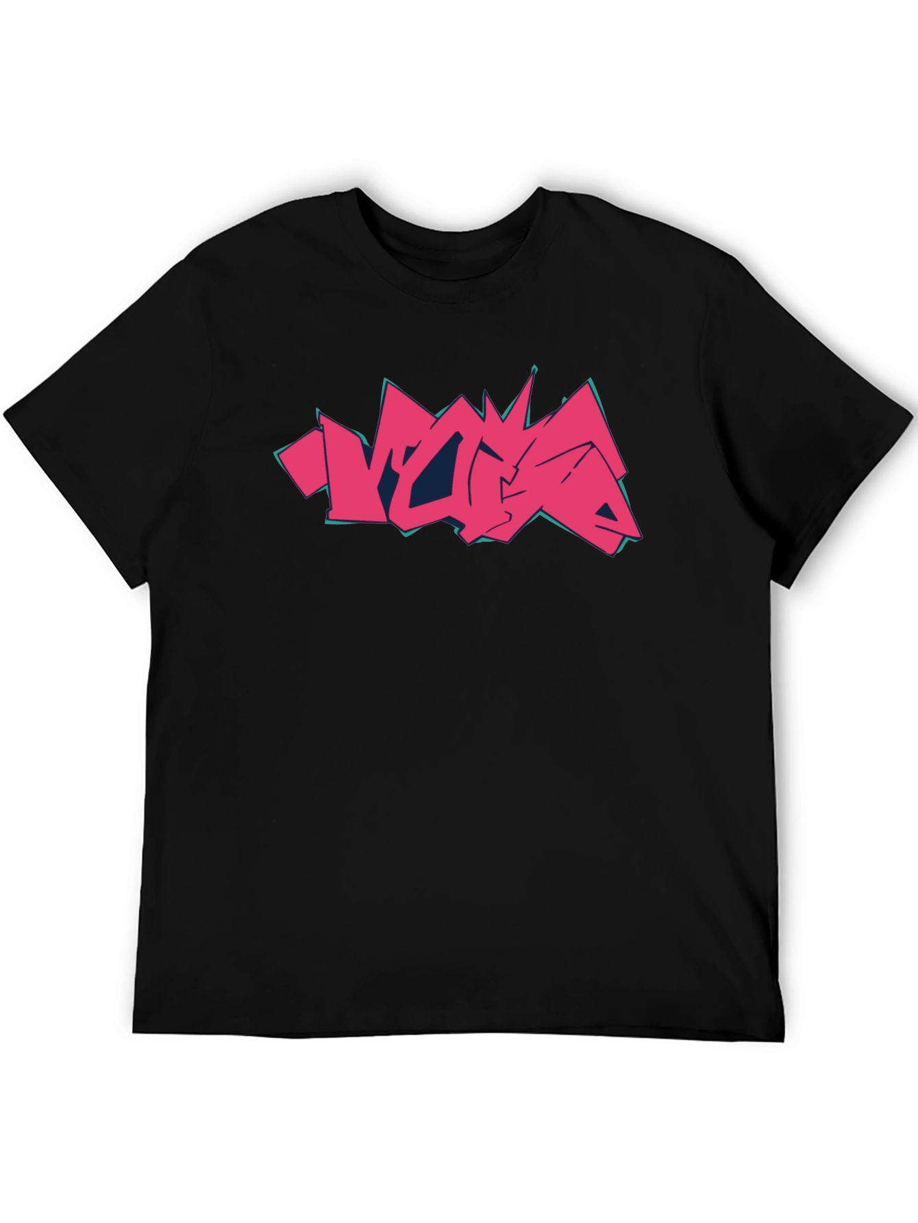 Graffiti Style Graphic Print Black T-Shirt