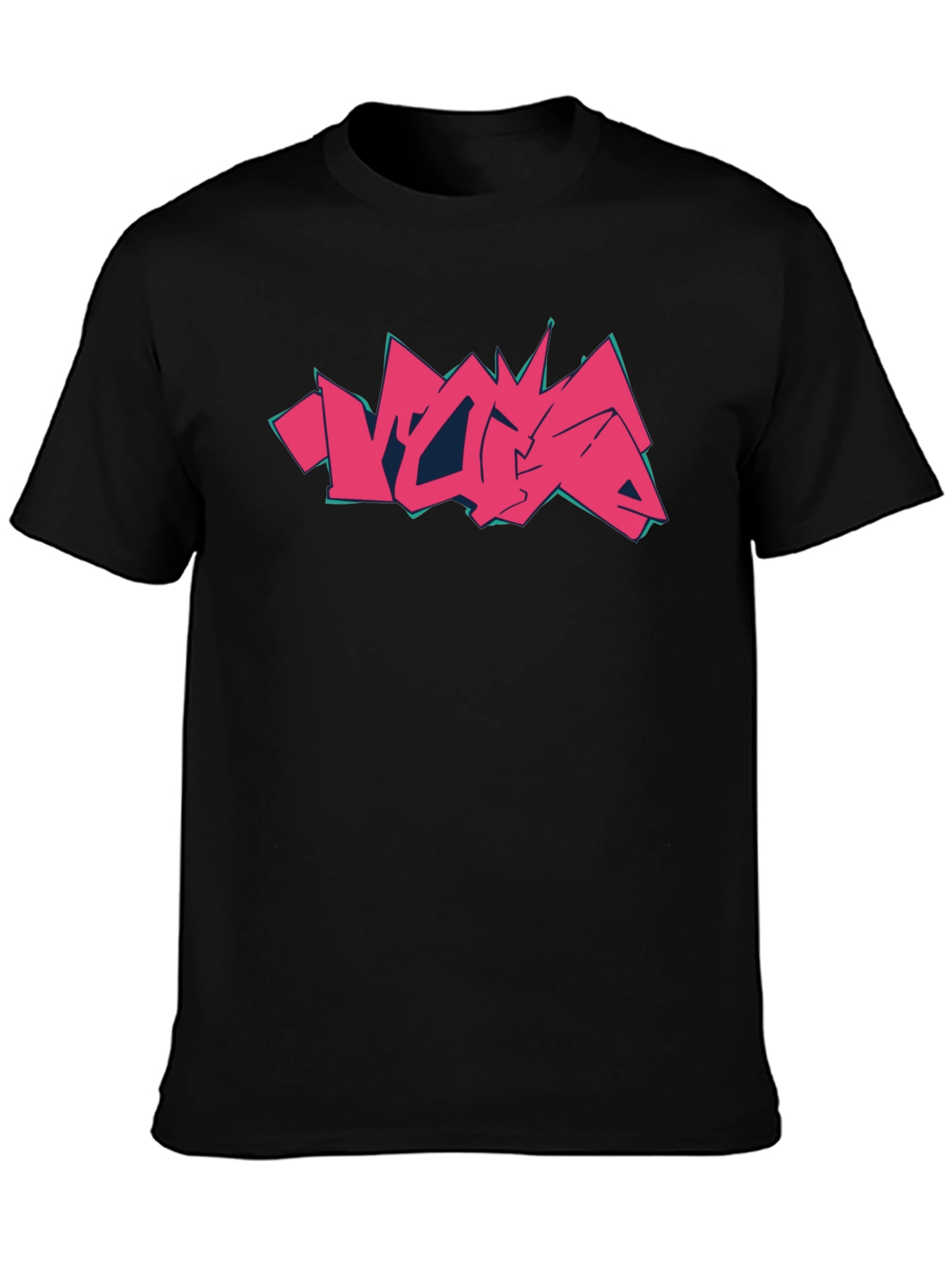 Graffiti Style Graphic Print Black T-Shirt