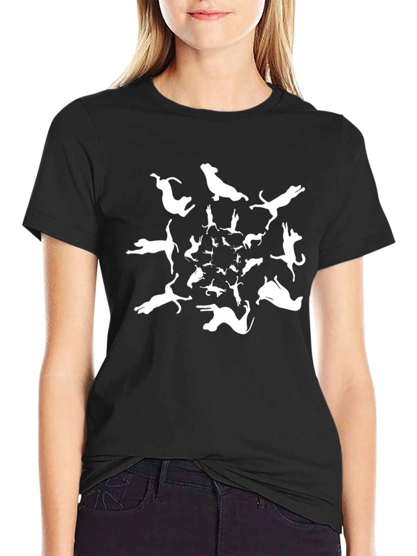 Dog Silhouette Black T-Shirt - Unique Graphic Tee