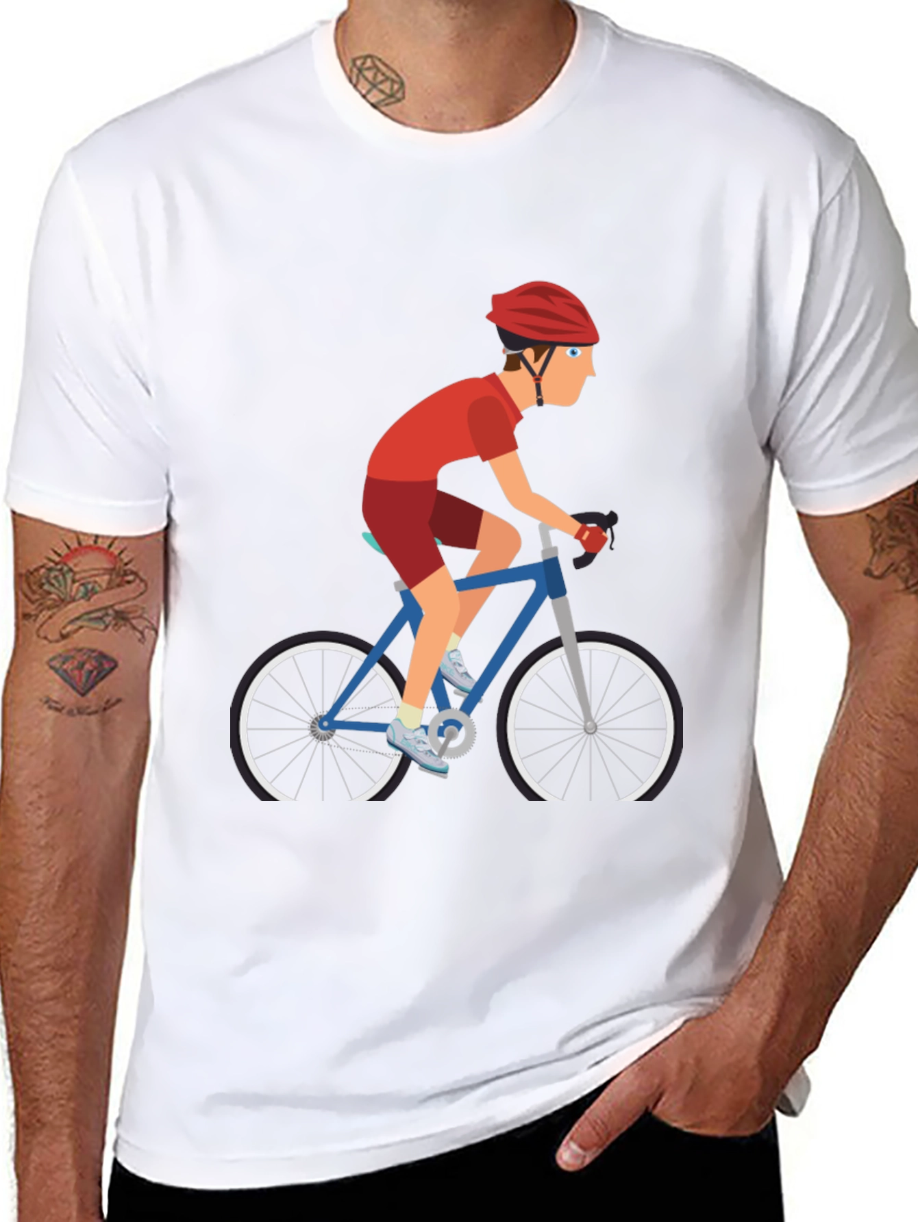 Cyclist Graphic Tee - Black Cotton T-Shirt
