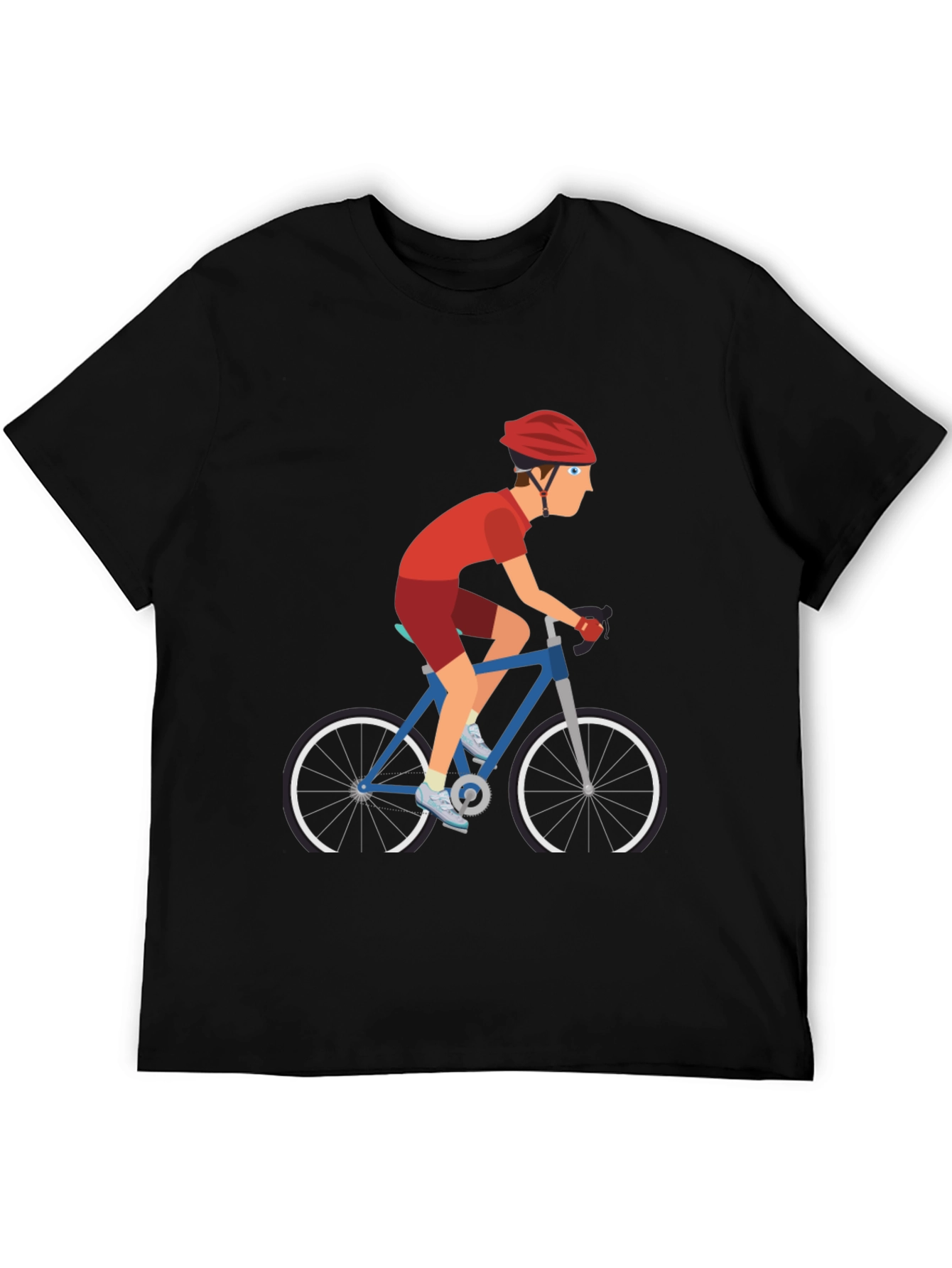 Cyclist Graphic Tee - Black Cotton T-Shirt