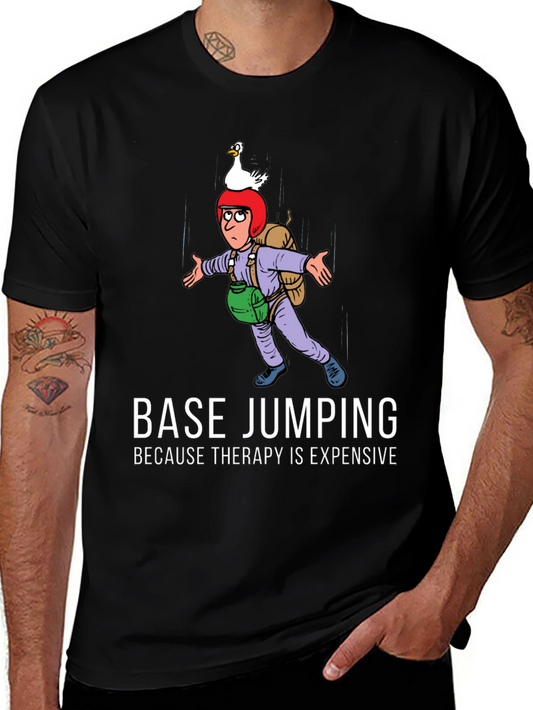 Base Jumping Therapy Funny Graphic Tee
