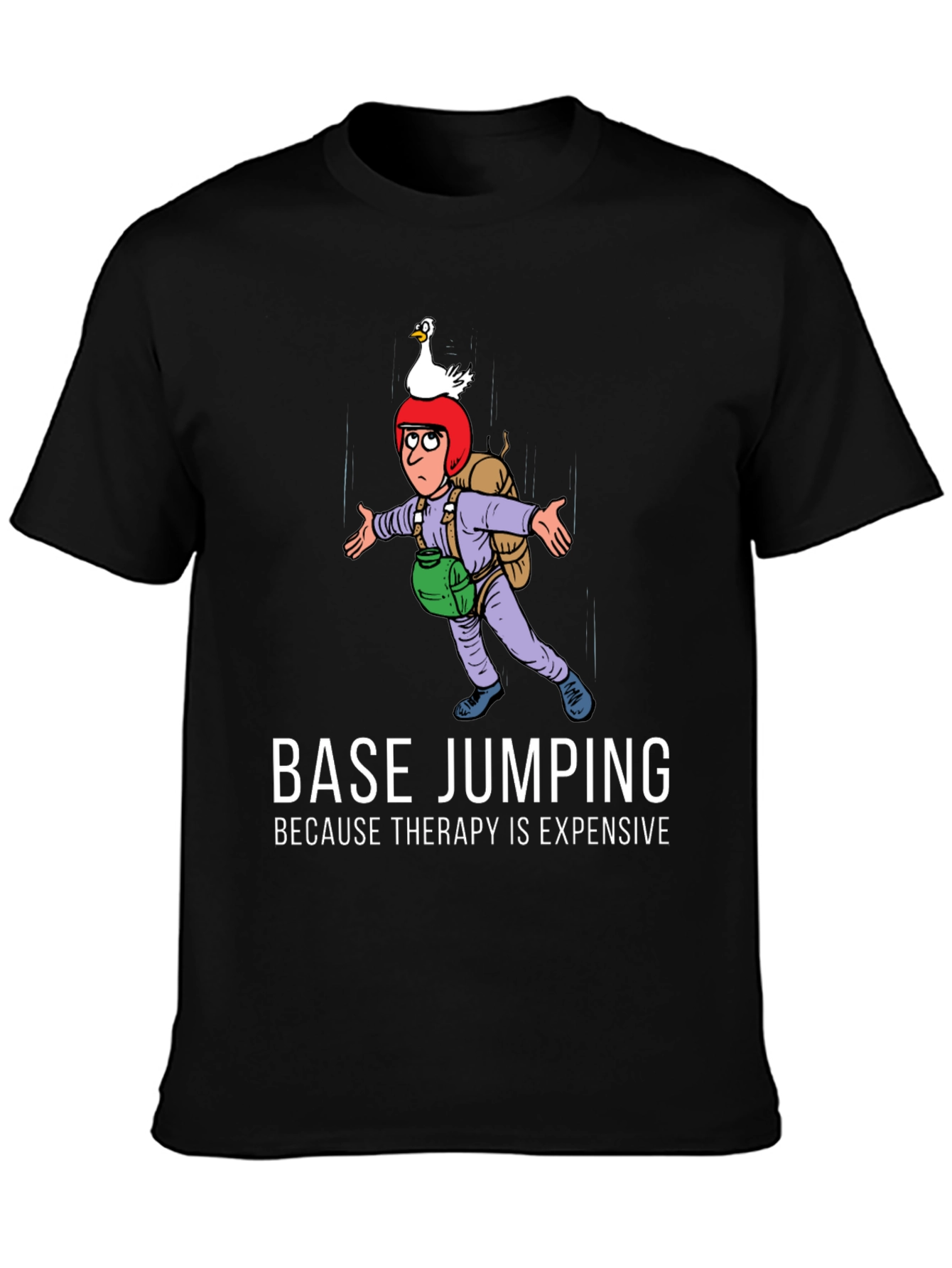 Base Jumping Therapy Funny Graphic Tee