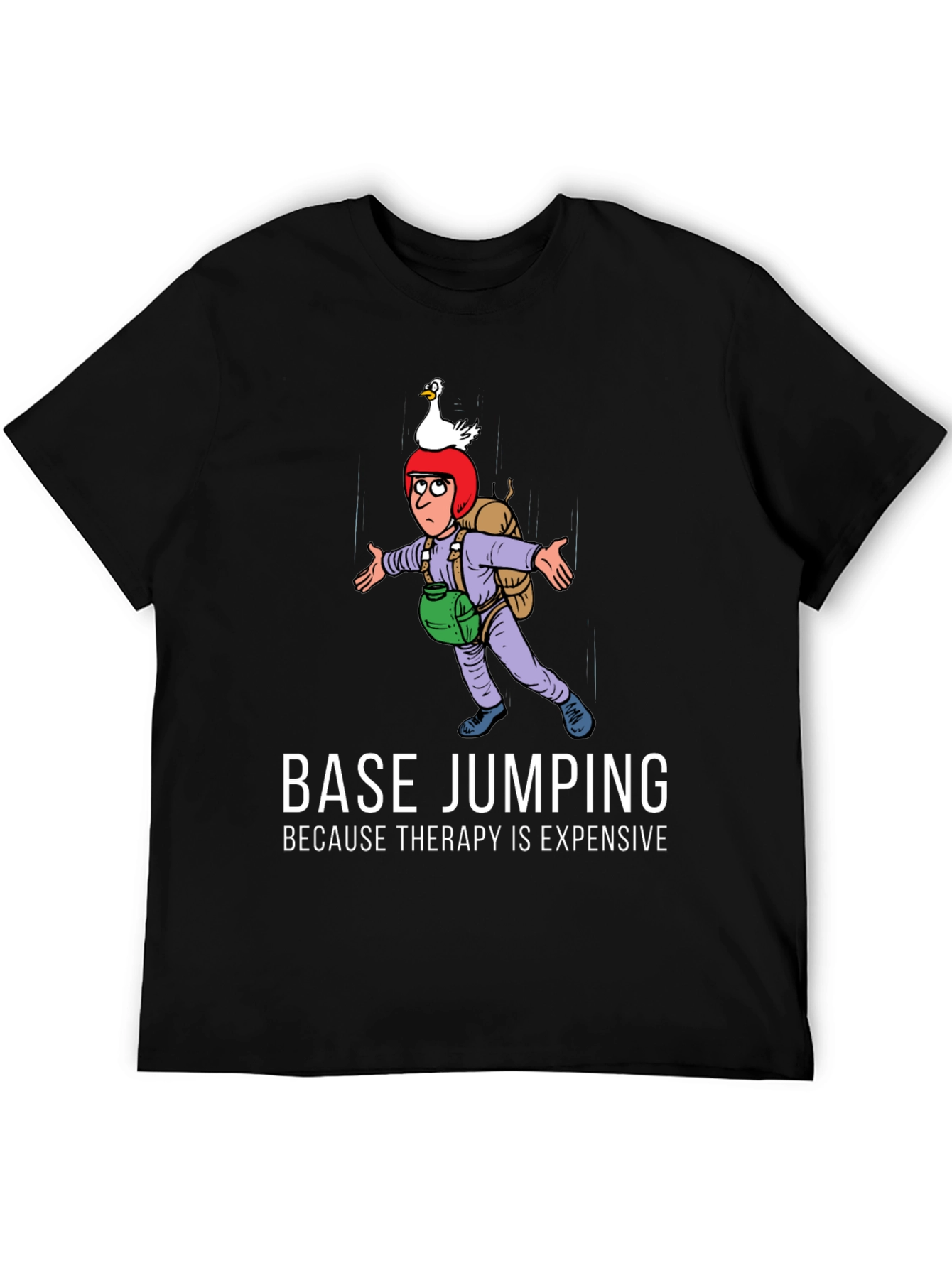 Base Jumping Therapy Funny Graphic Tee