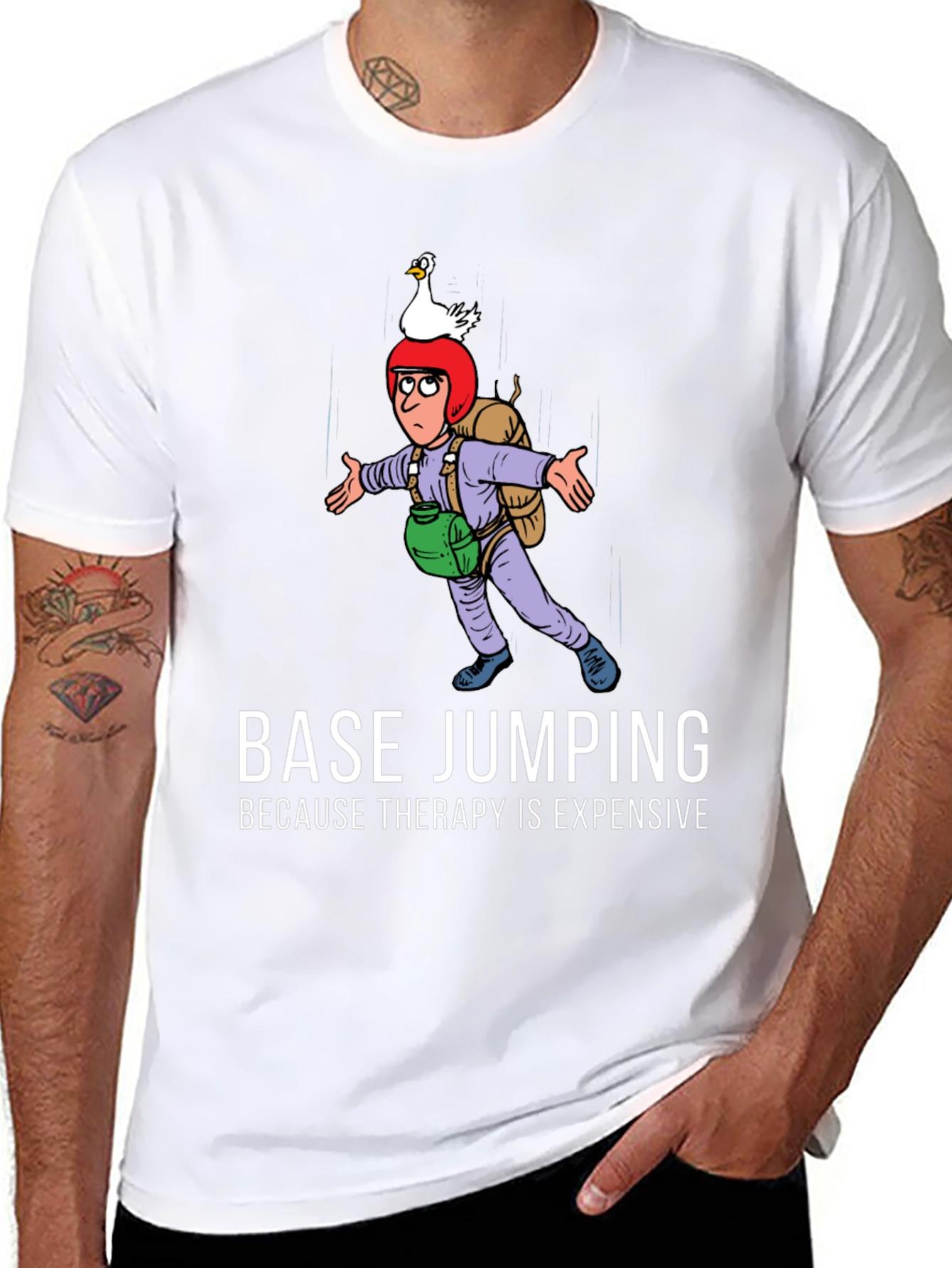 Base Jumping Therapy Funny Graphic Tee