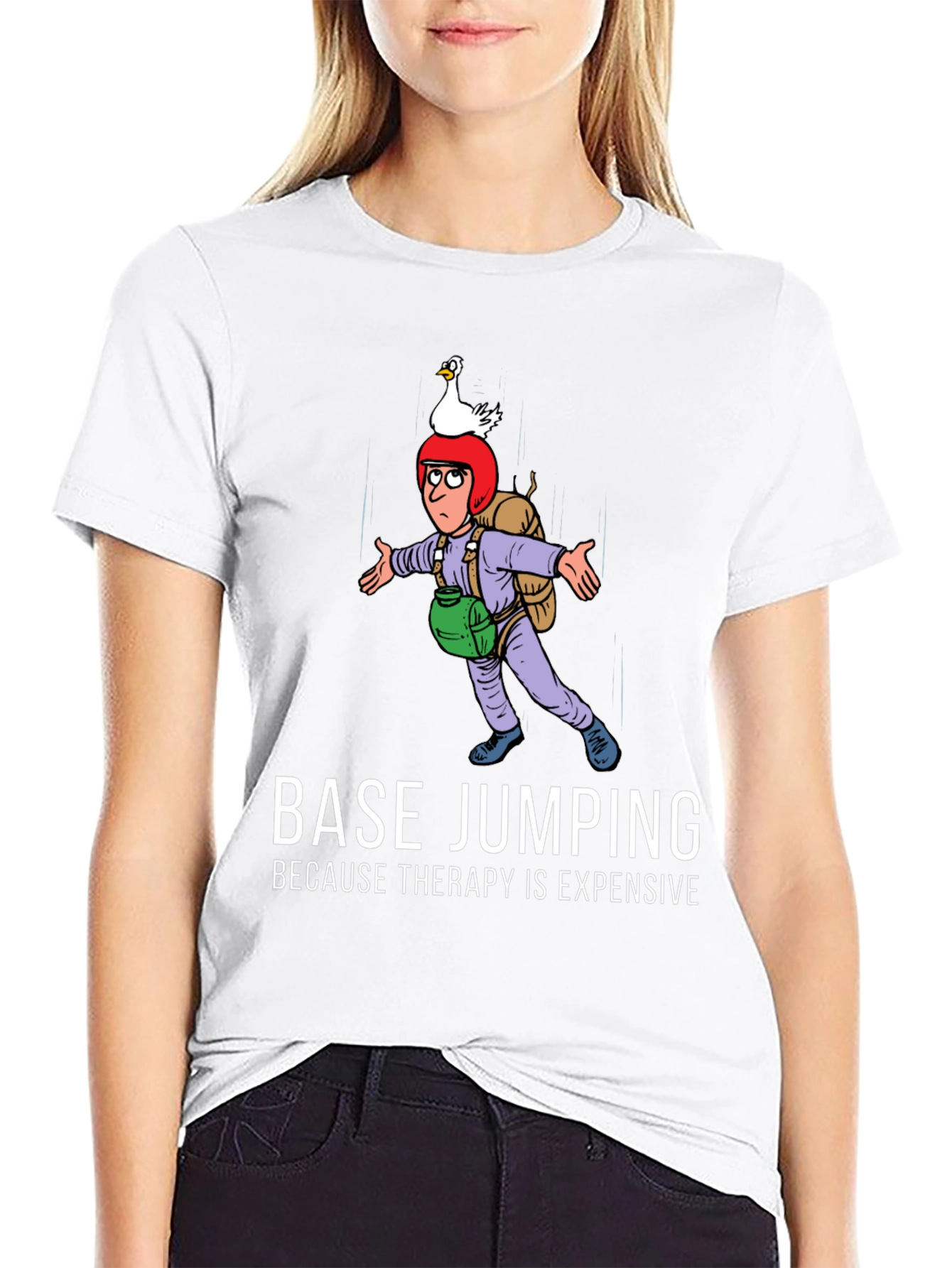Base Jumping Therapy Funny Graphic Tee