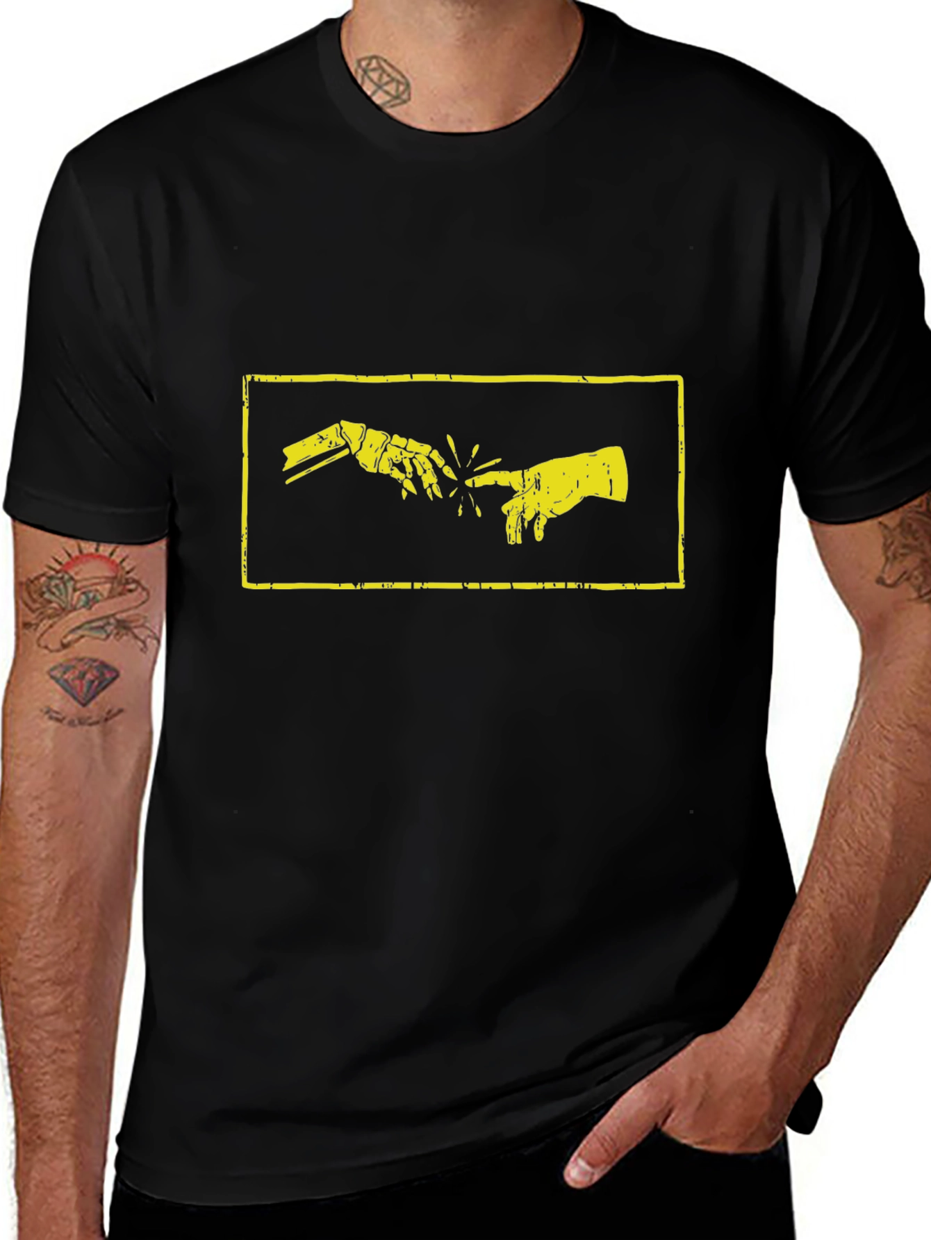 Creation of Adam Robot Hand T-Shirt