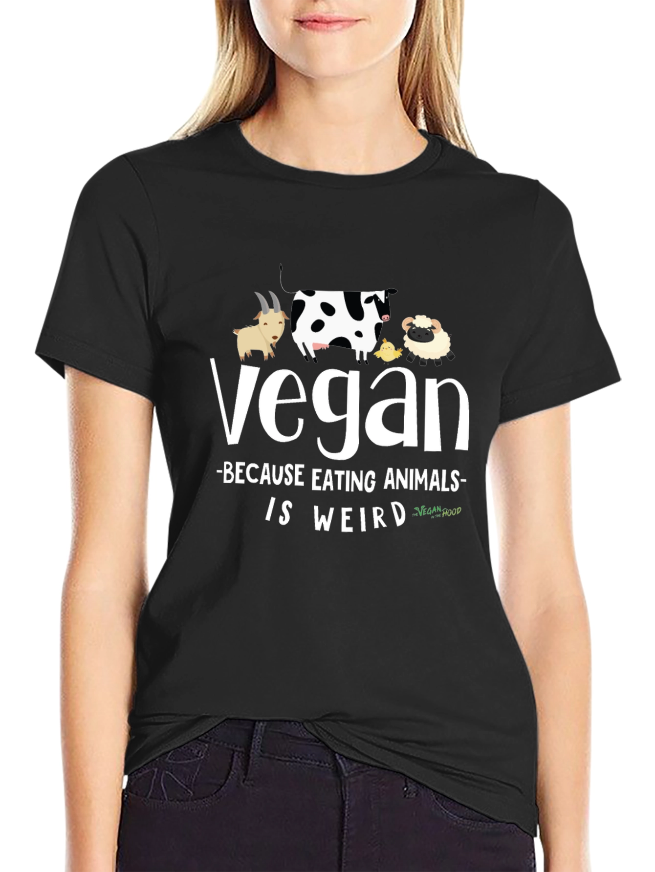 Vegan T-Shirt: Animals Are Weird Black Tee