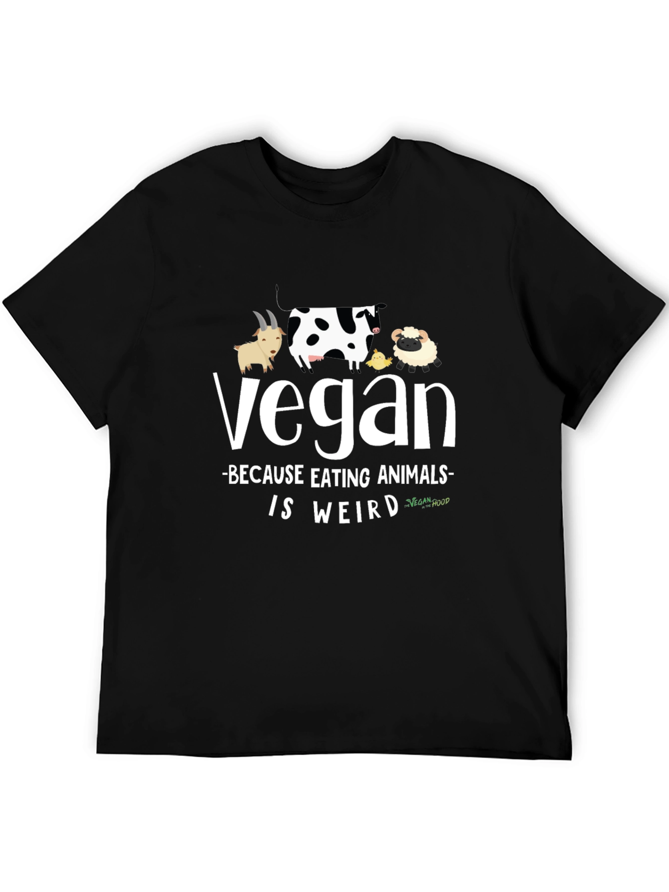 Vegan T-Shirt: Animals Are Weird Black Tee