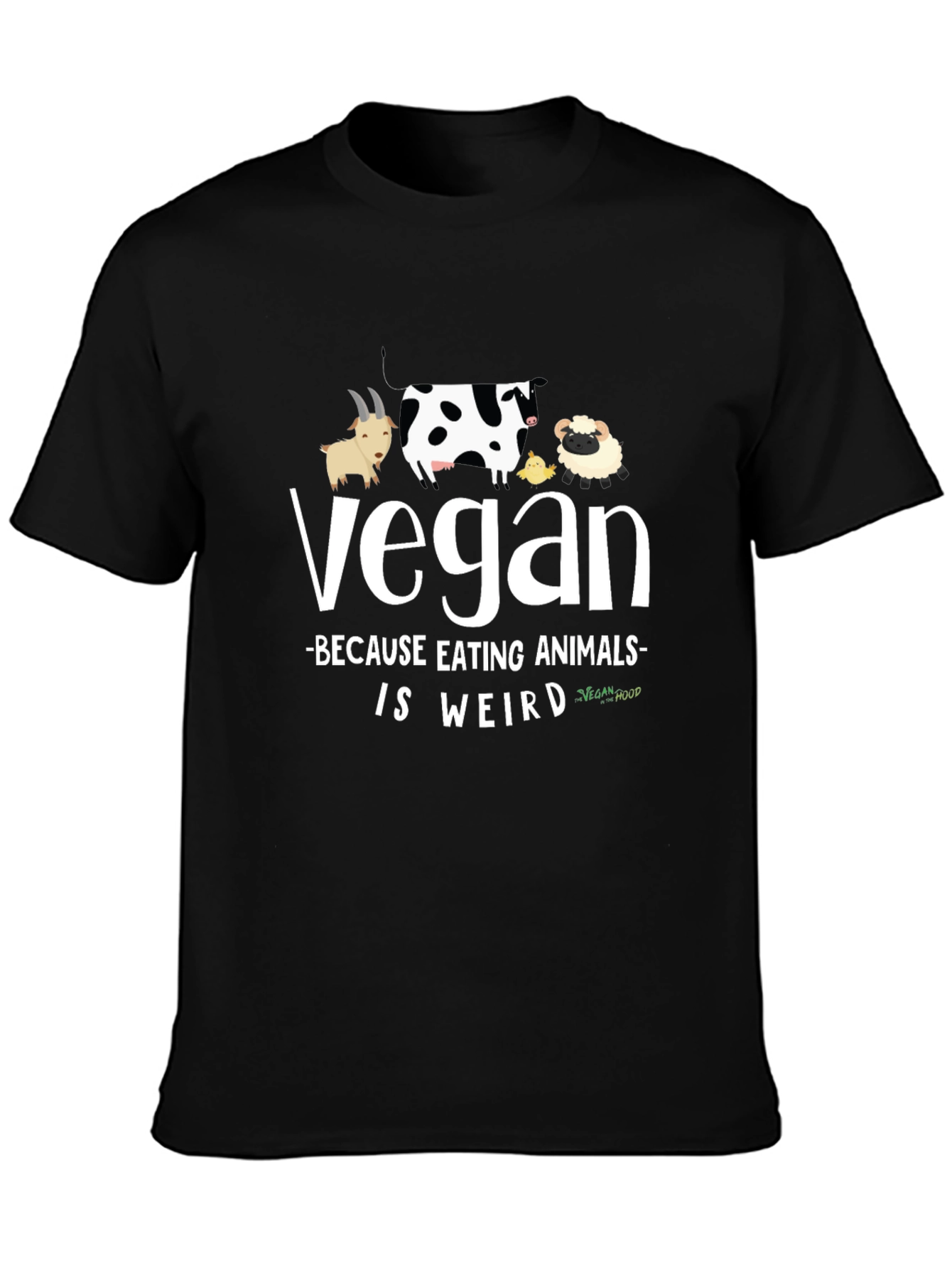 Vegan T-Shirt: Animals Are Weird Black Tee