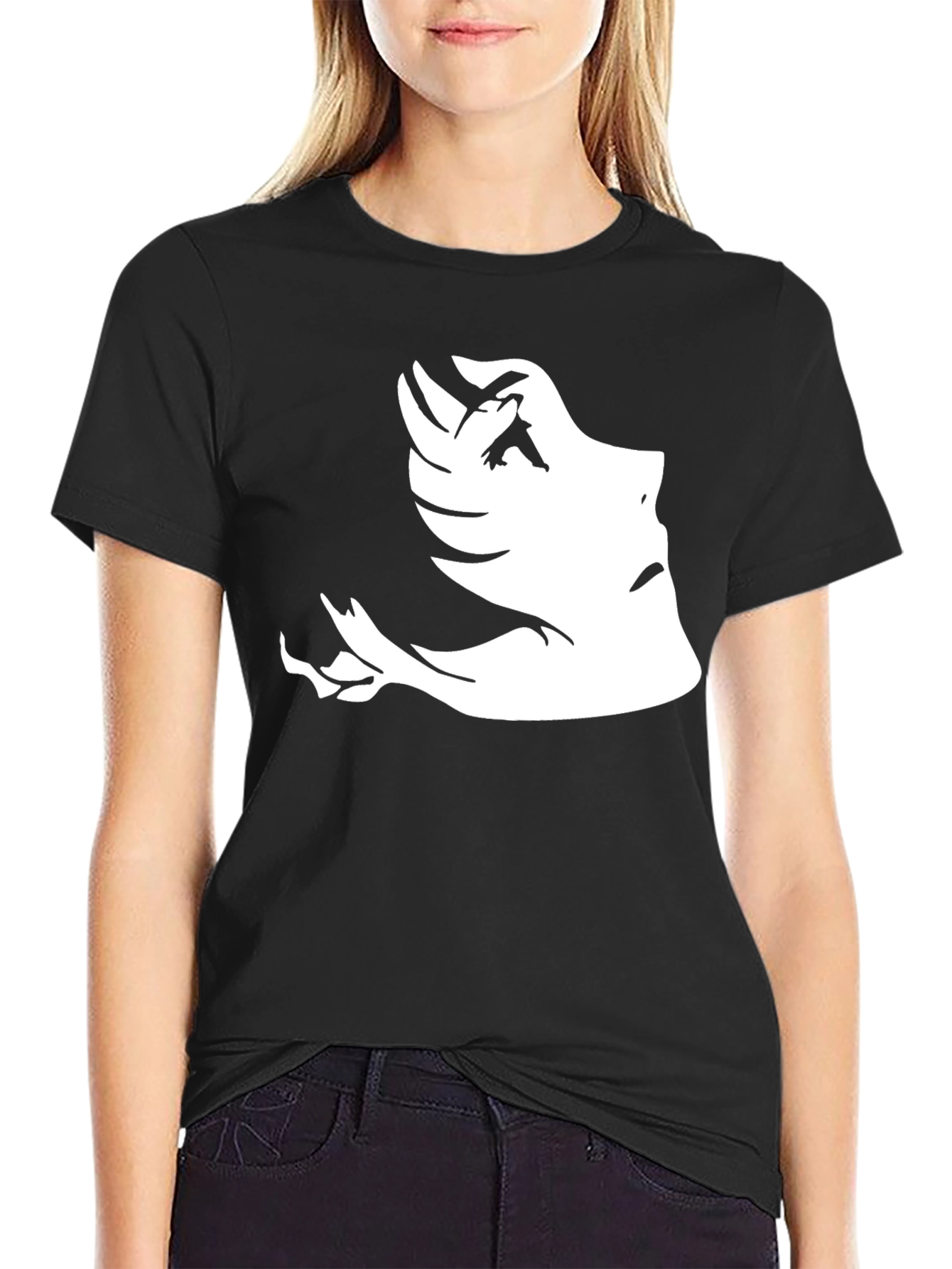 Abstract Face Graphic Tee - Black