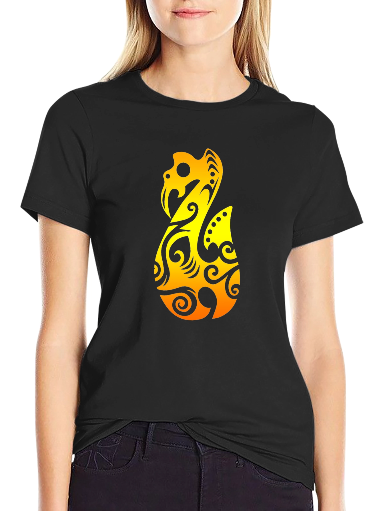 Tribal Hook Graphic Black T-Shirt