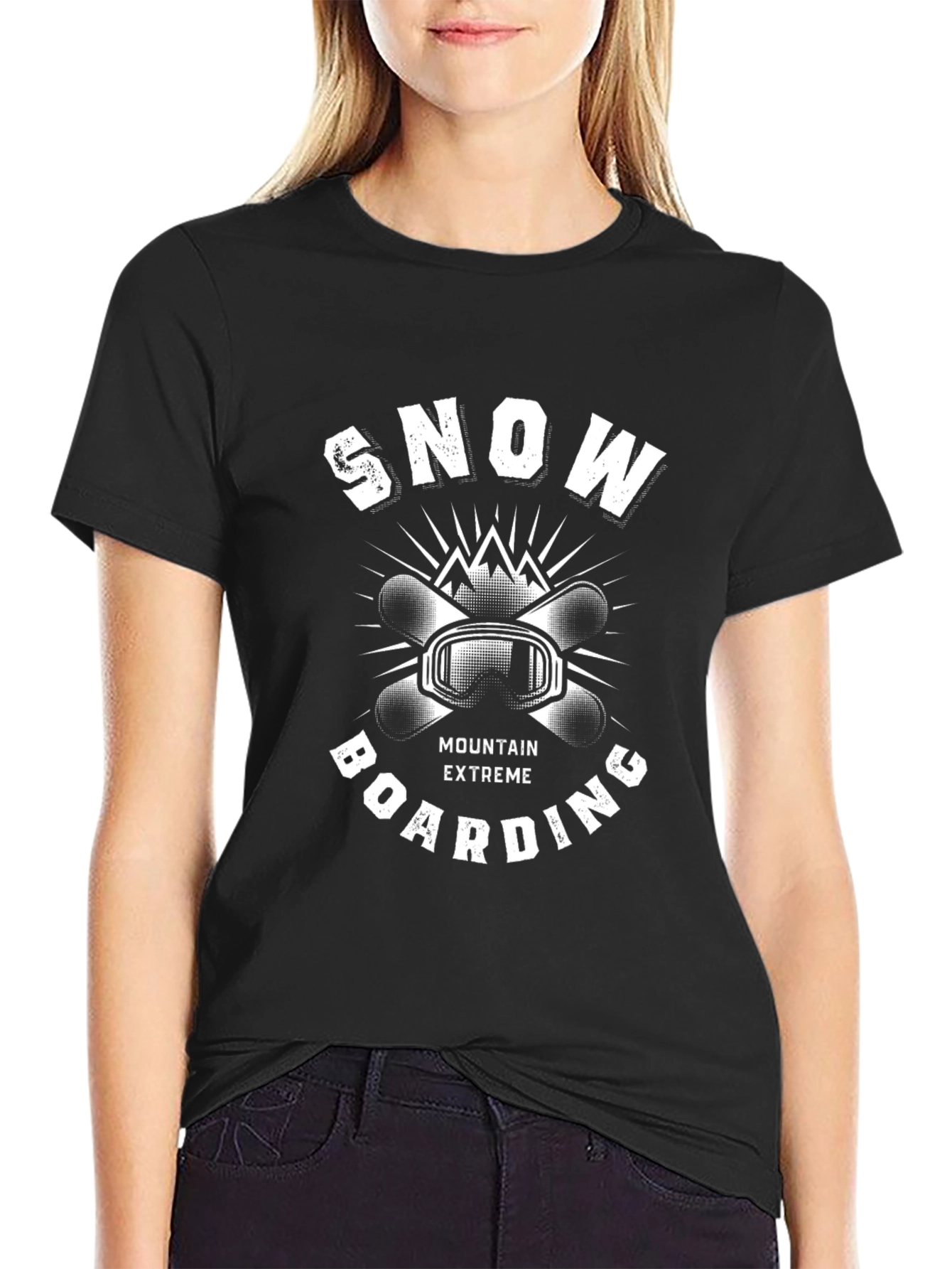 Snowboarding Graphic Tee - Black