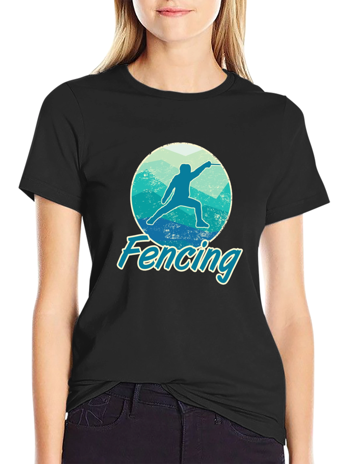 Fencing Graphic Tee - Sporty Fencer T-Shirt