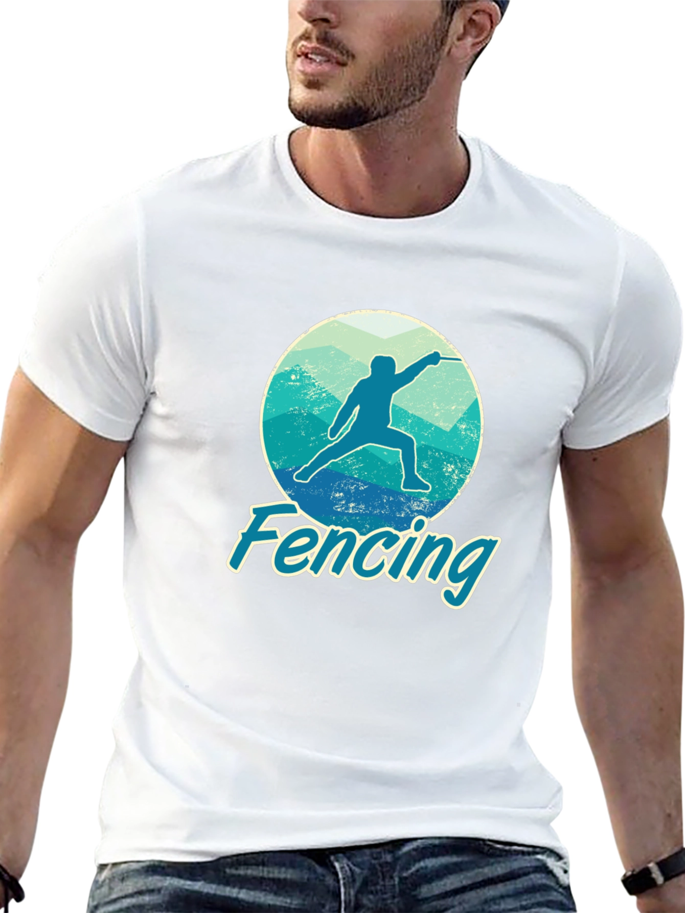 Fencing Graphic Tee - Sporty Fencer T-Shirt