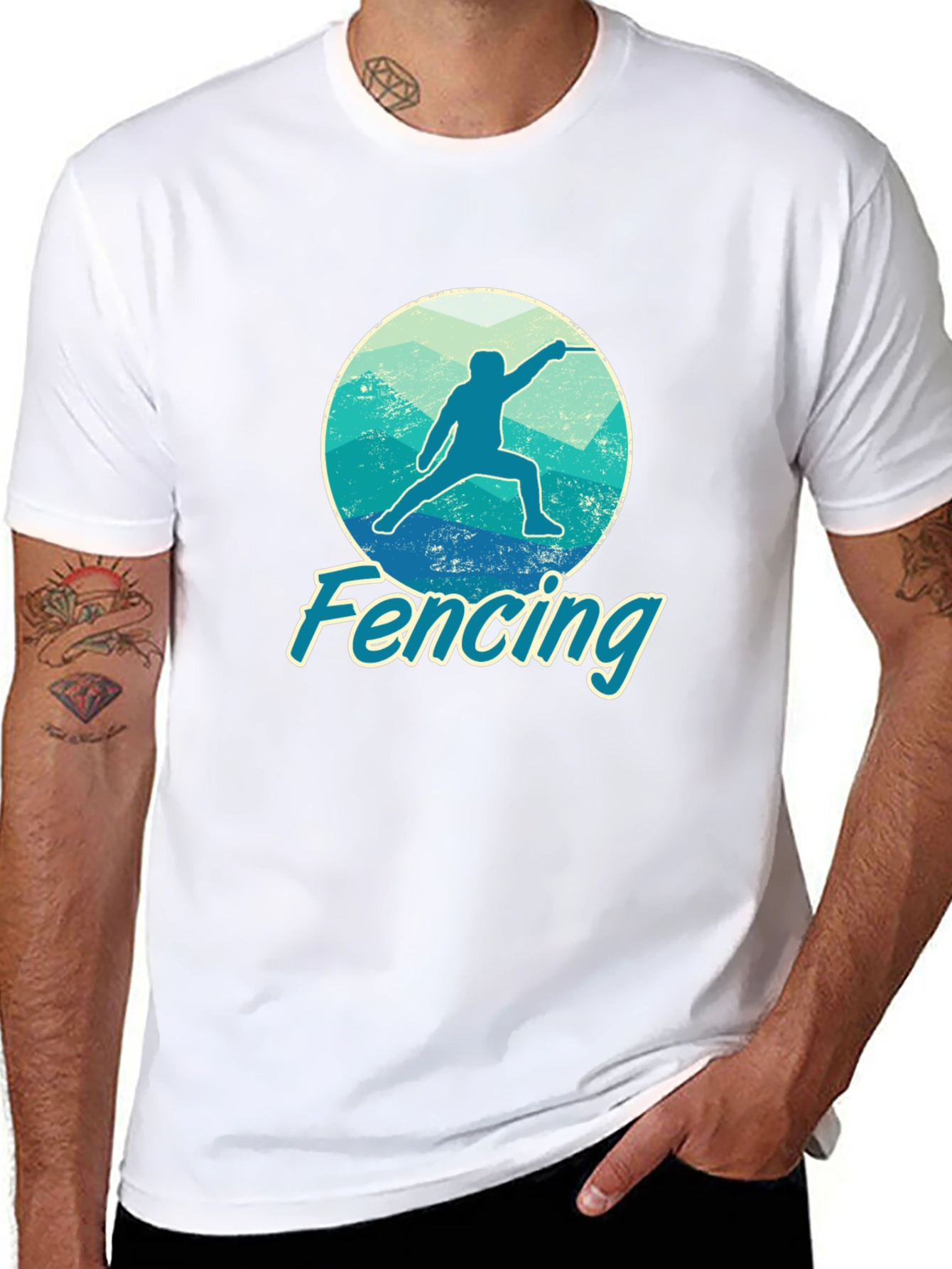 Fencing Graphic Tee - Sporty Fencer T-Shirt
