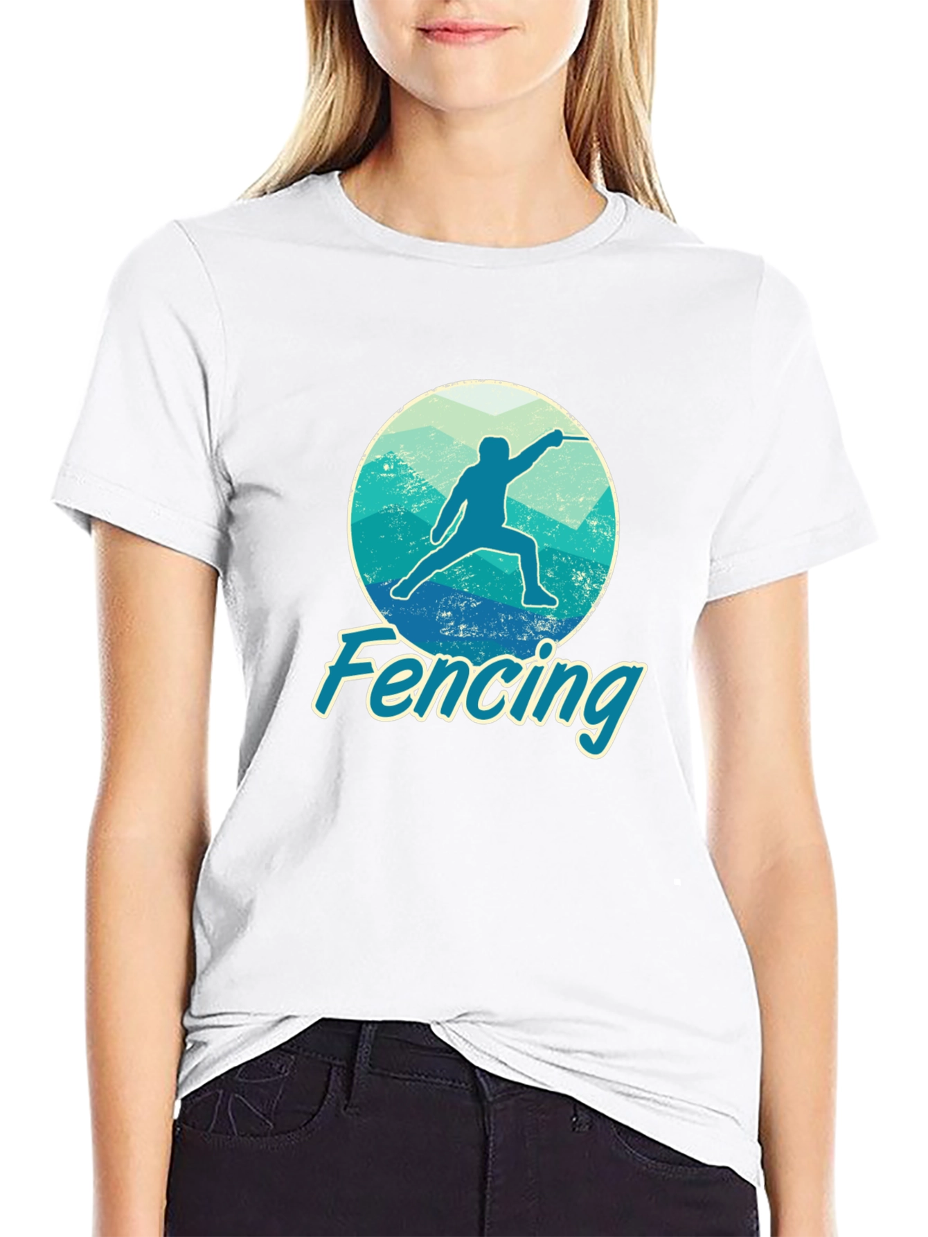 Fencing Graphic Tee - Sporty Fencer T-Shirt