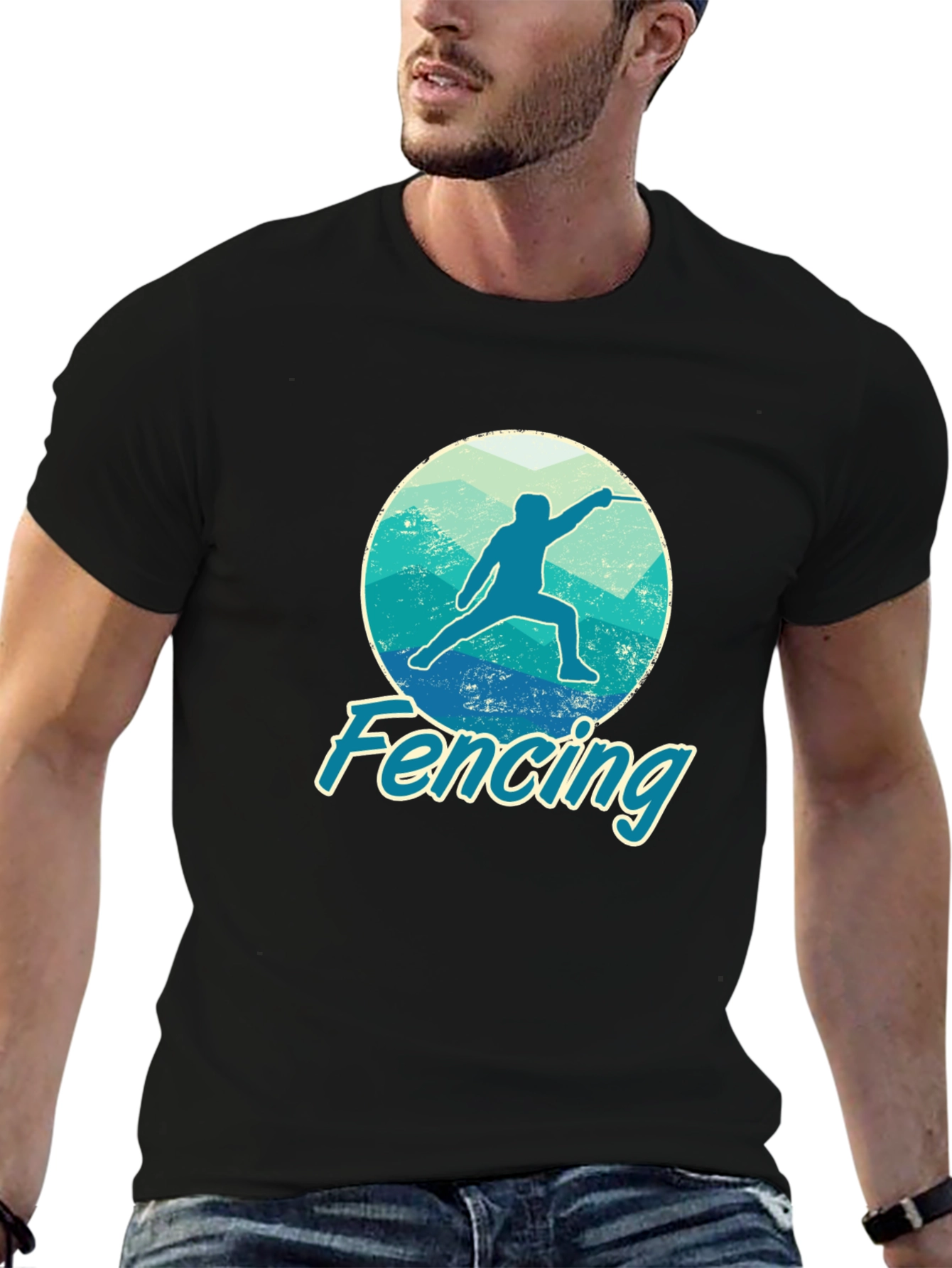 Fencing Graphic Tee - Sporty Fencer T-Shirt
