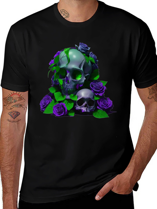 Skull & Roses Graphic Tee - Dark & Edgy Style