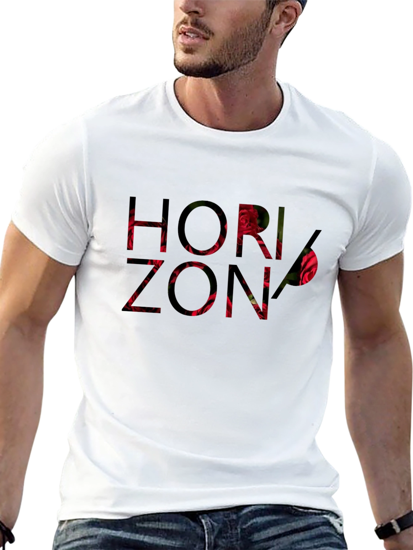 Horizon Rose Graphic Black Tee