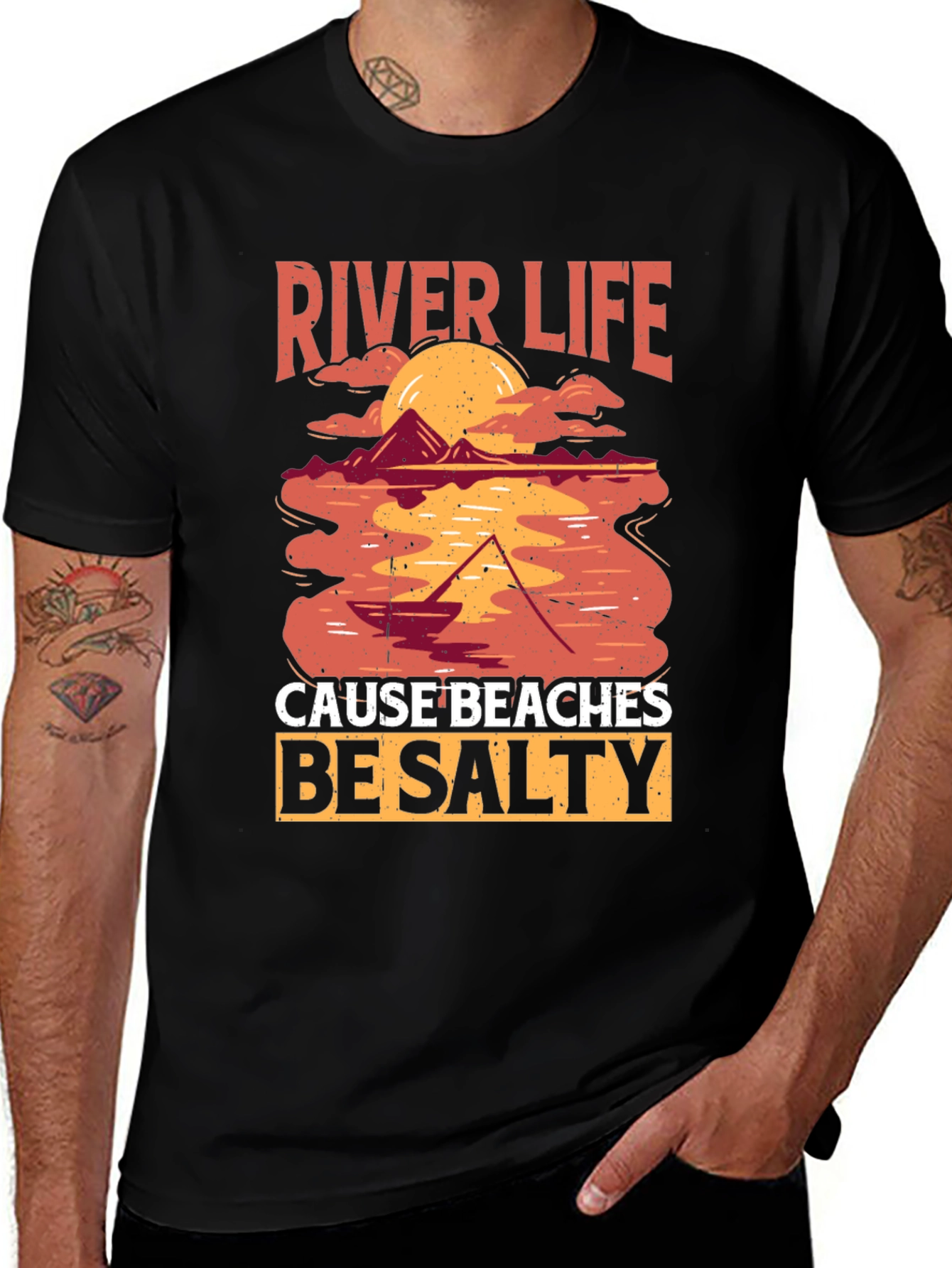 River Life T-Shirt - Salty Beaches Graphic Tee