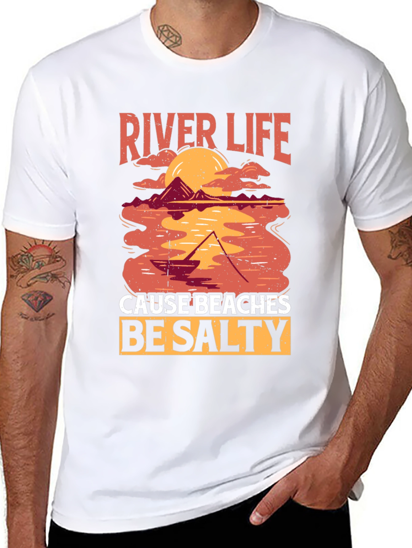 River Life T-Shirt - Salty Beaches Graphic Tee