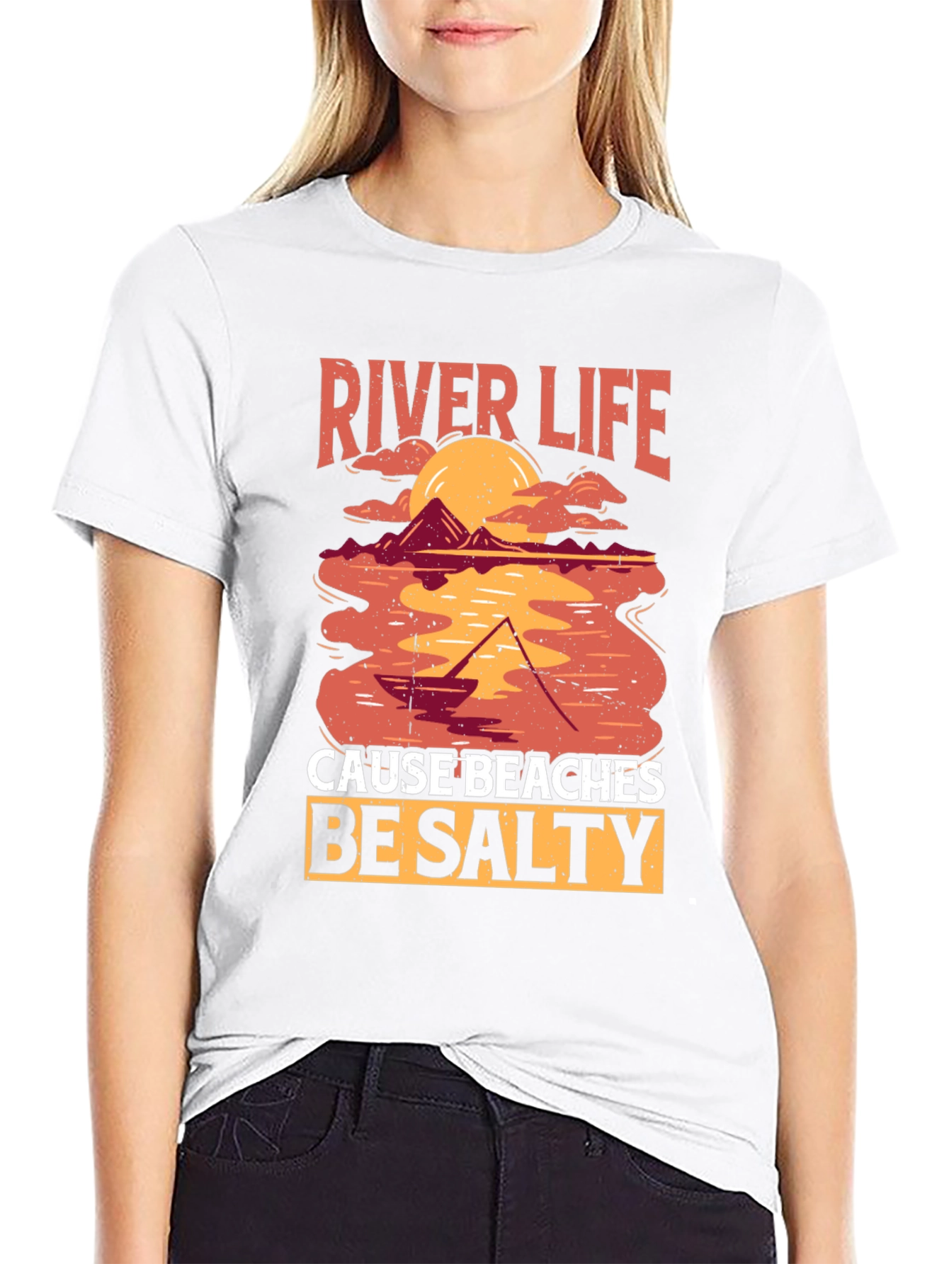 River Life T-Shirt - Salty Beaches Graphic Tee