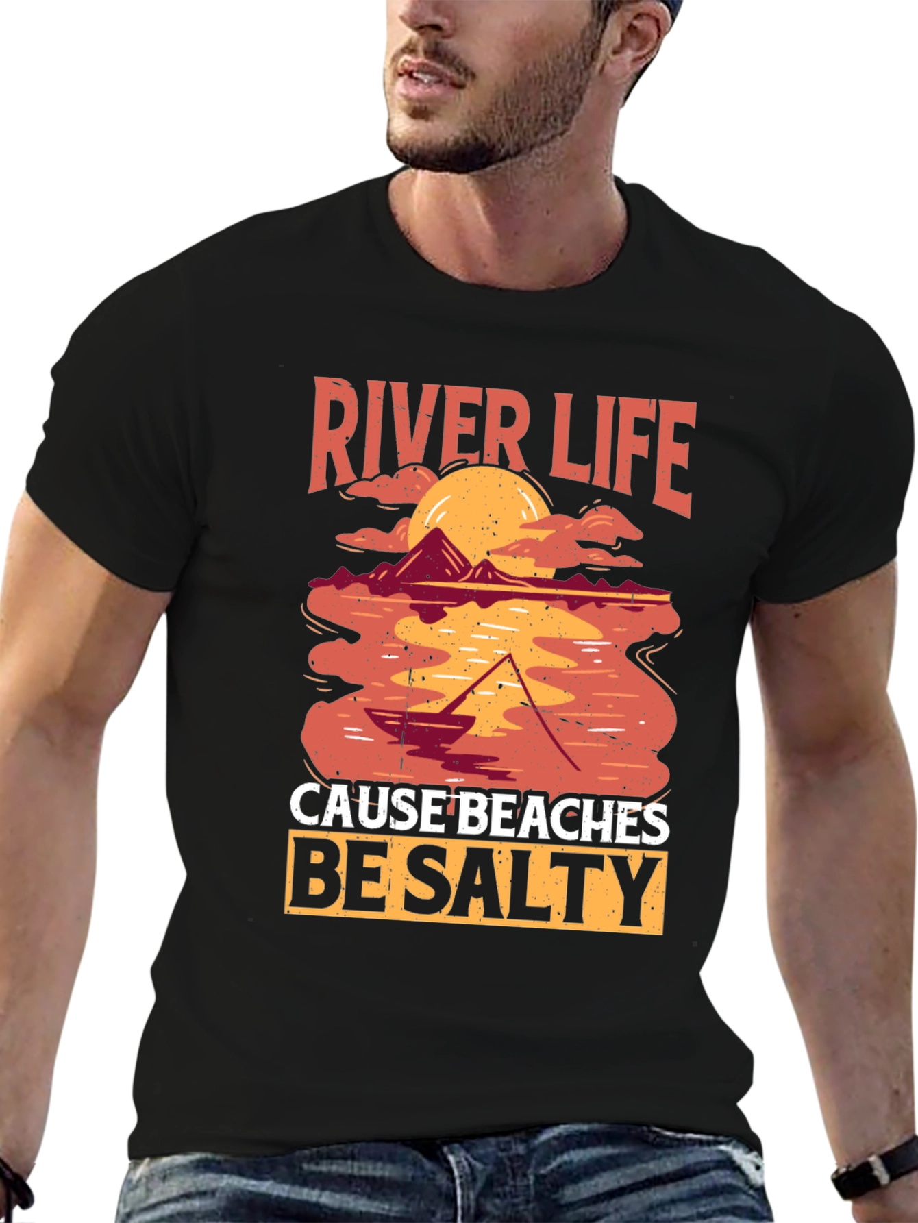River Life T-Shirt - Salty Beaches Graphic Tee