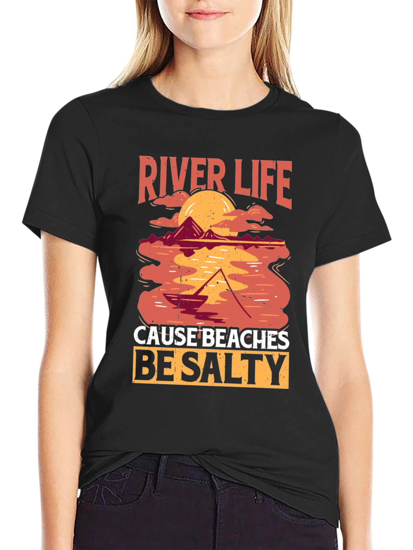 River Life T-Shirt - Salty Beaches Graphic Tee