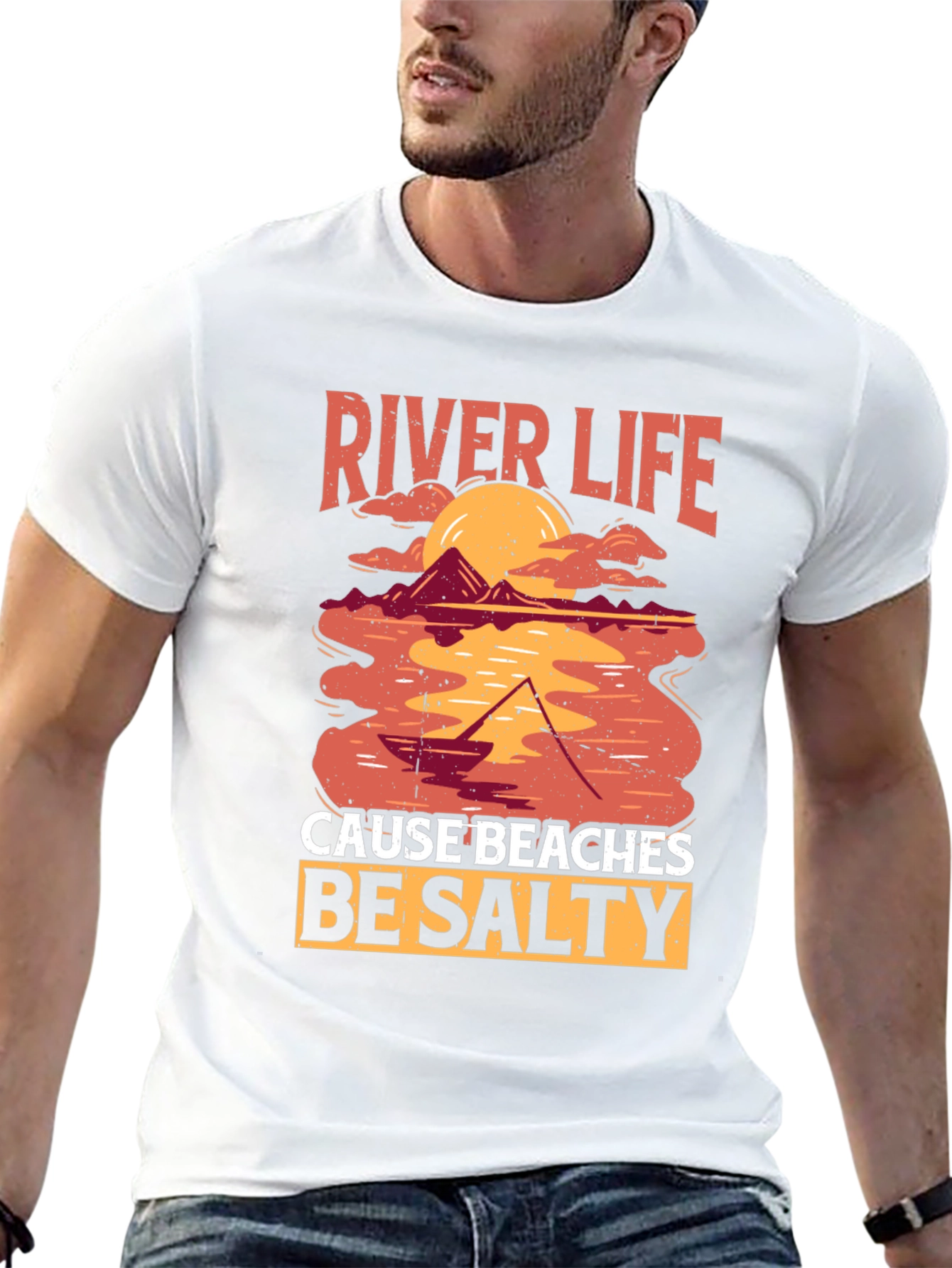 River Life T-Shirt - Salty Beaches Graphic Tee