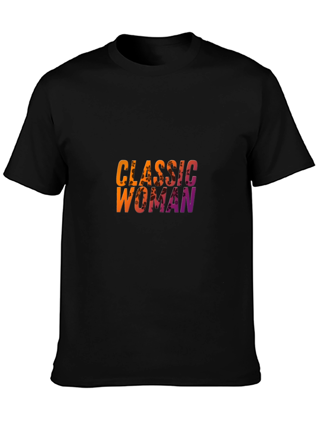 Classic Woman Graphic Print Black T-Shirt
