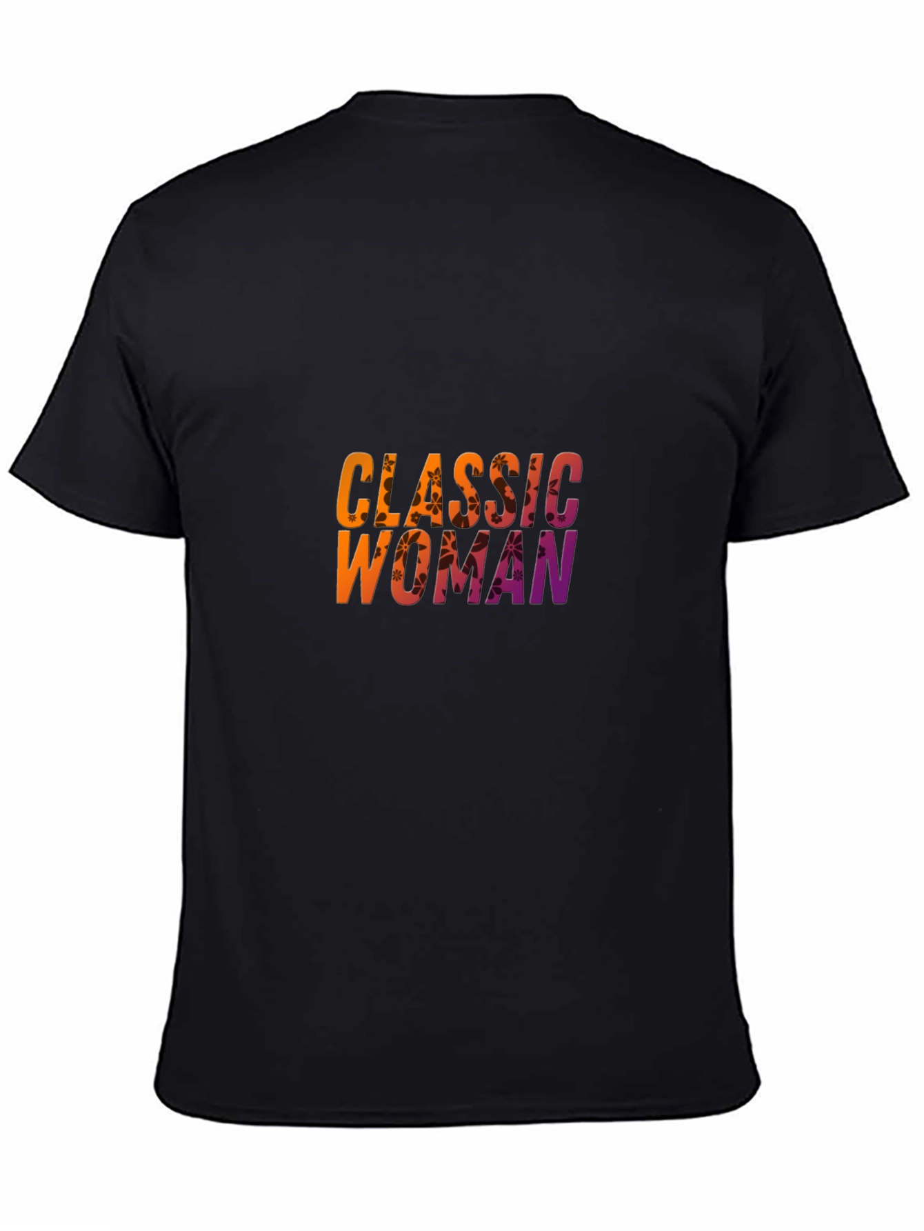 Classic Woman Graphic Print Black T-Shirt