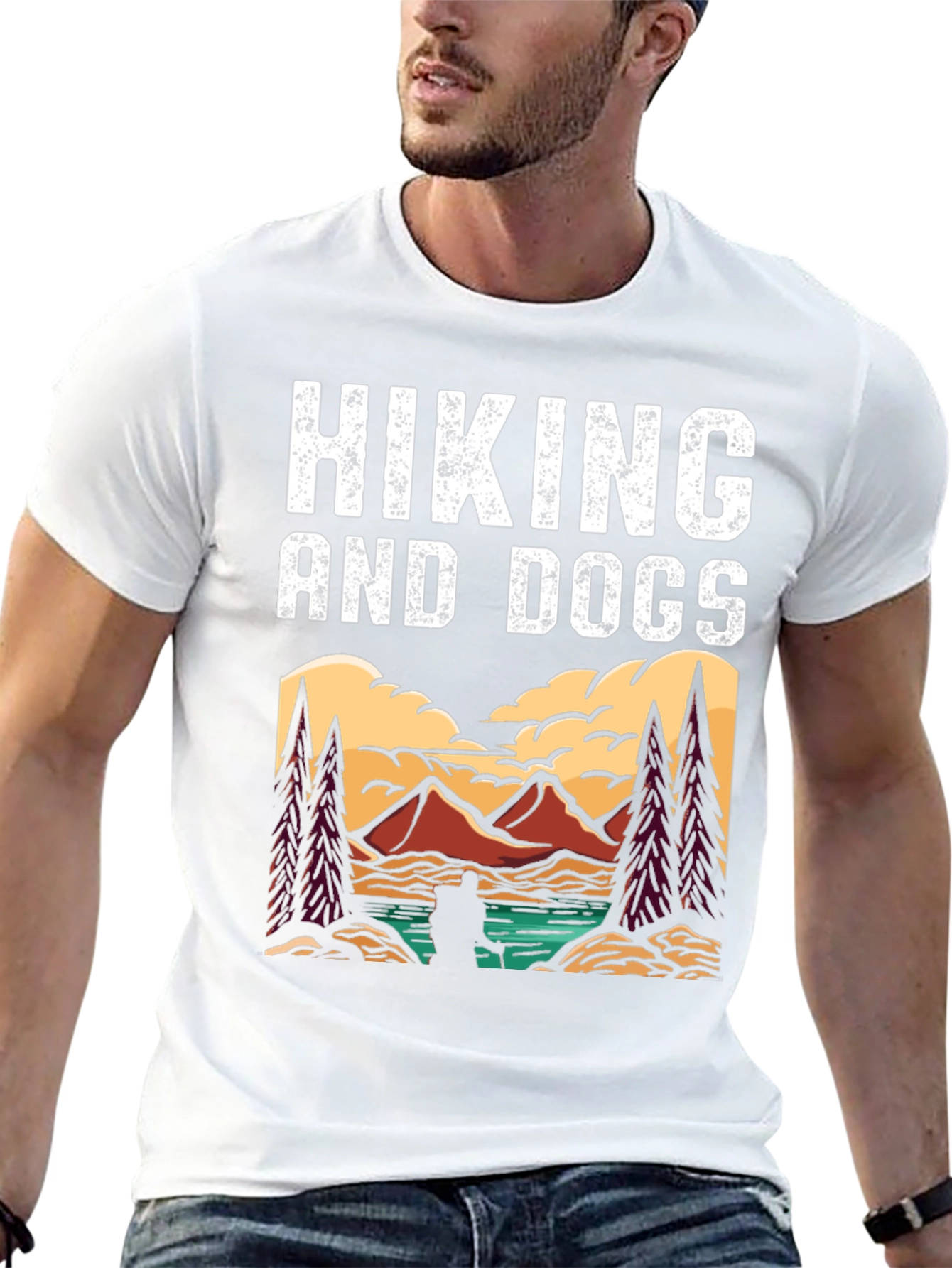 Hiking and Dogs Graphic T-Shirt